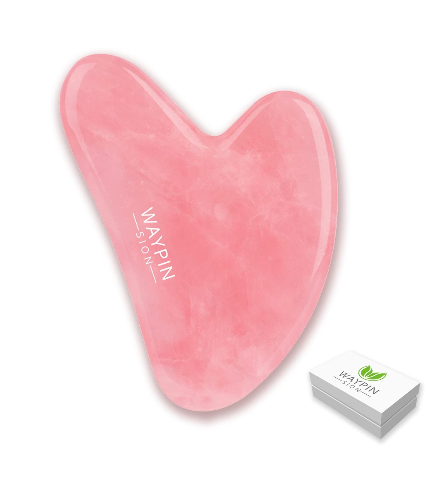 Gua Sha Stone Rose Quartz Tool | Daily Anti-Aging Skin Massage for SPA Therapy - Buy Online on GoSupps.com
