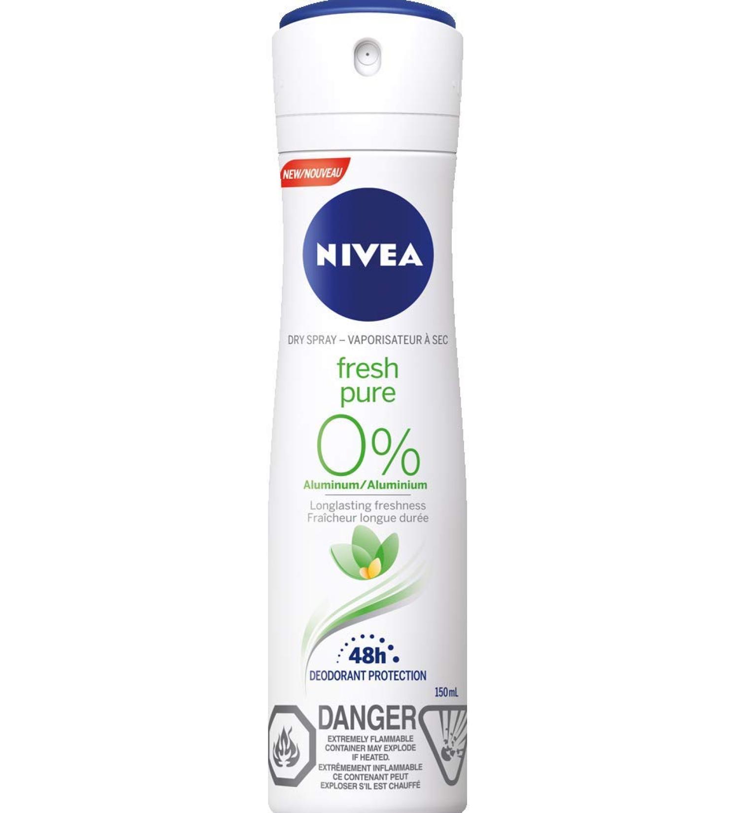NIVEA Fresh Pure 0% Aluminum 48H Dry Spray Deodorant 150ml