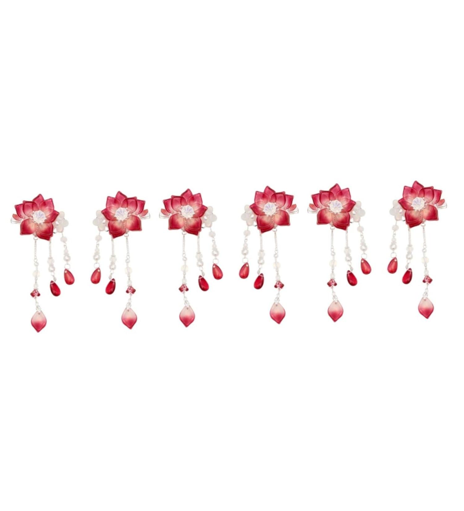 FAVOMOTO 3 Pairs Hair Accessories Flower Hairpin Chinese Tassel Hair Clip Lady Hairpins Hair Clips Accessories Japanese Flower Hair Clip Pearl Tiara Crystal Chinese Style Child Safflower - Buy Online on GoSupps.com