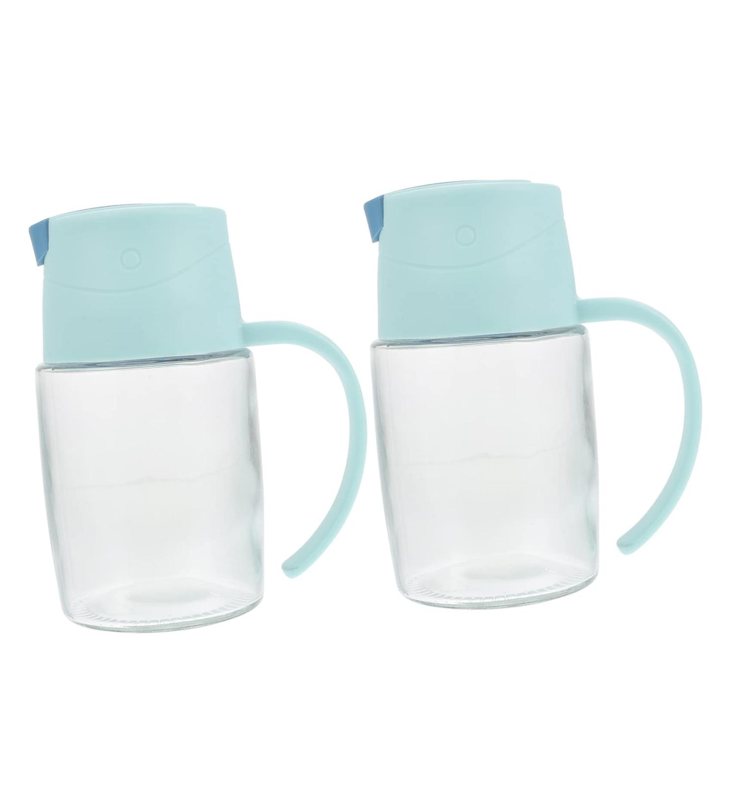 Zerodeko 2pcs Condiment Bottles Oil Vinegar Dispenser Kitchen Oil Dispenser Salad Dressing Dispenser Glass Jar Cheese Container Non Drip Olive Oil Pot Pp Soy Sauce Bottle Japanese-style 13.2X11X7.2CM Blue - Buy Online on GoSupps.com