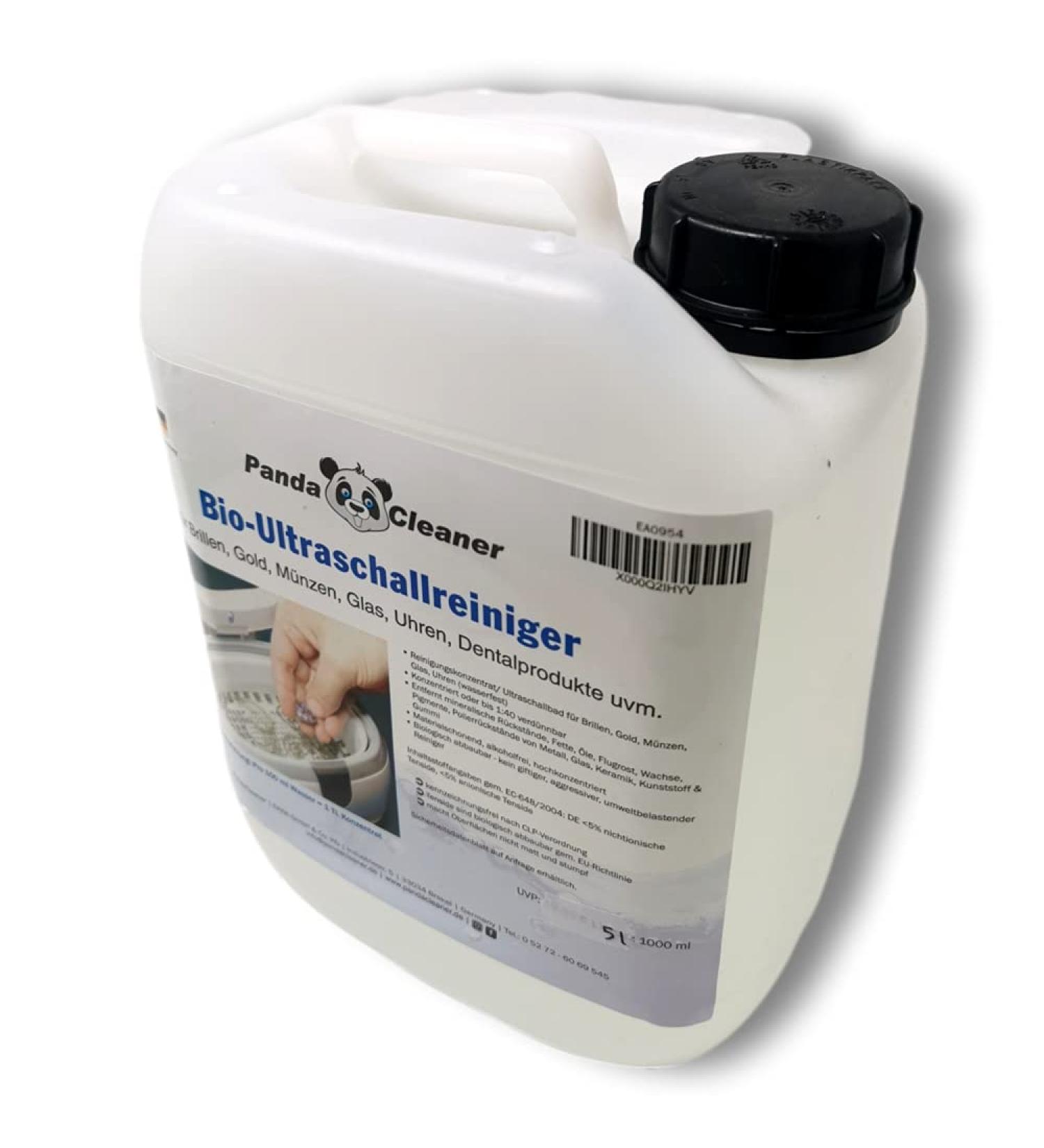 Pandaclean 5L Concentrate - Ultra Effective Liquid for Ultrasound Cleaners | For Glasses Dental Products Gold Coins Watches & More - Buy Online on GoSupps.com