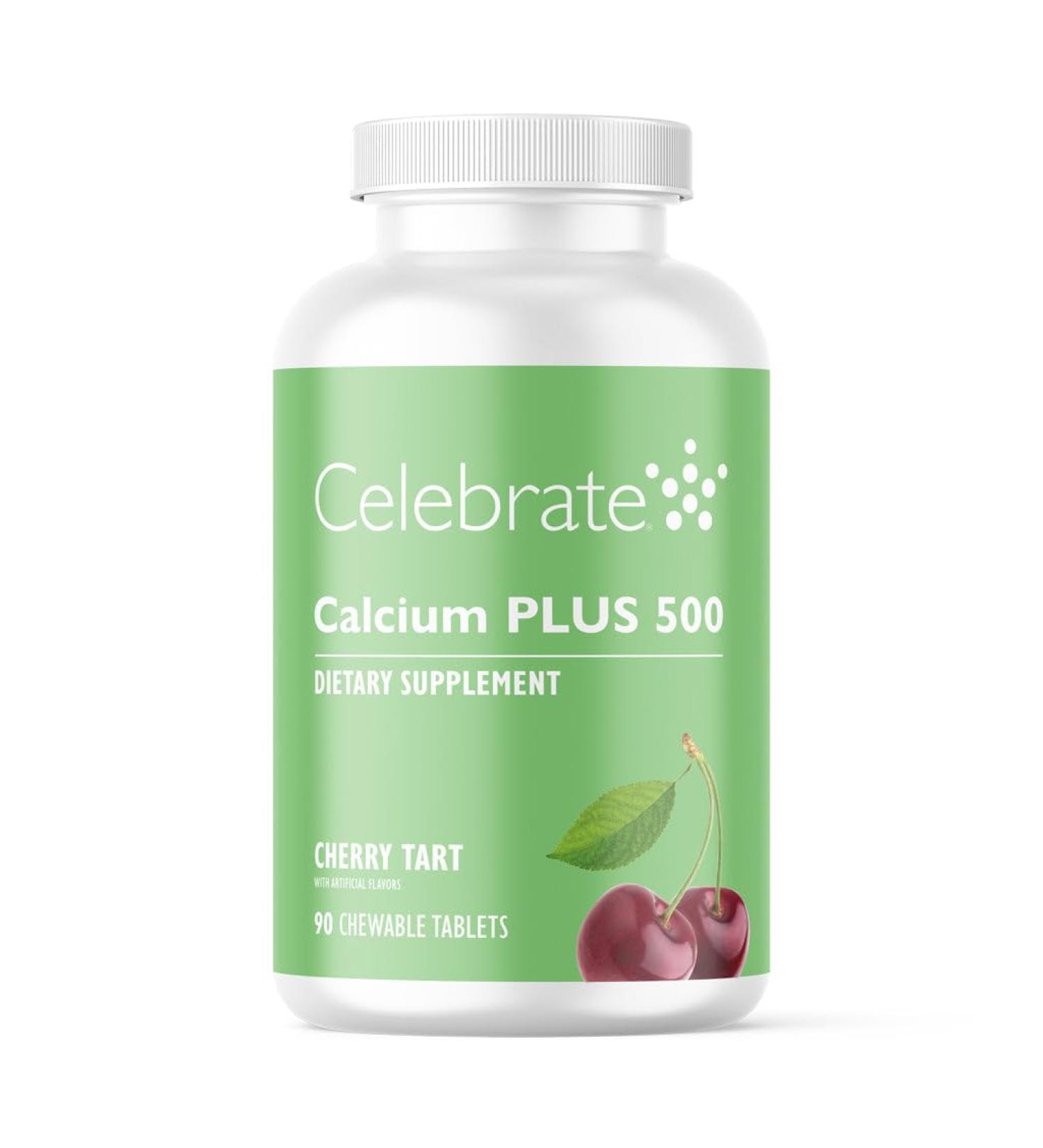Celebrate Vitamins Calcium Plus - 500mg Calcium Citrate 333 IU Vitamin D3 & 34mg Magnesium for Post Bariatric Surgery - Gluten-Free & Sugar-Free - Cherry 90 Chewable Tablets Cherry Tart 30 Count (Pack of 1) - Buy Online on GoSupps.com