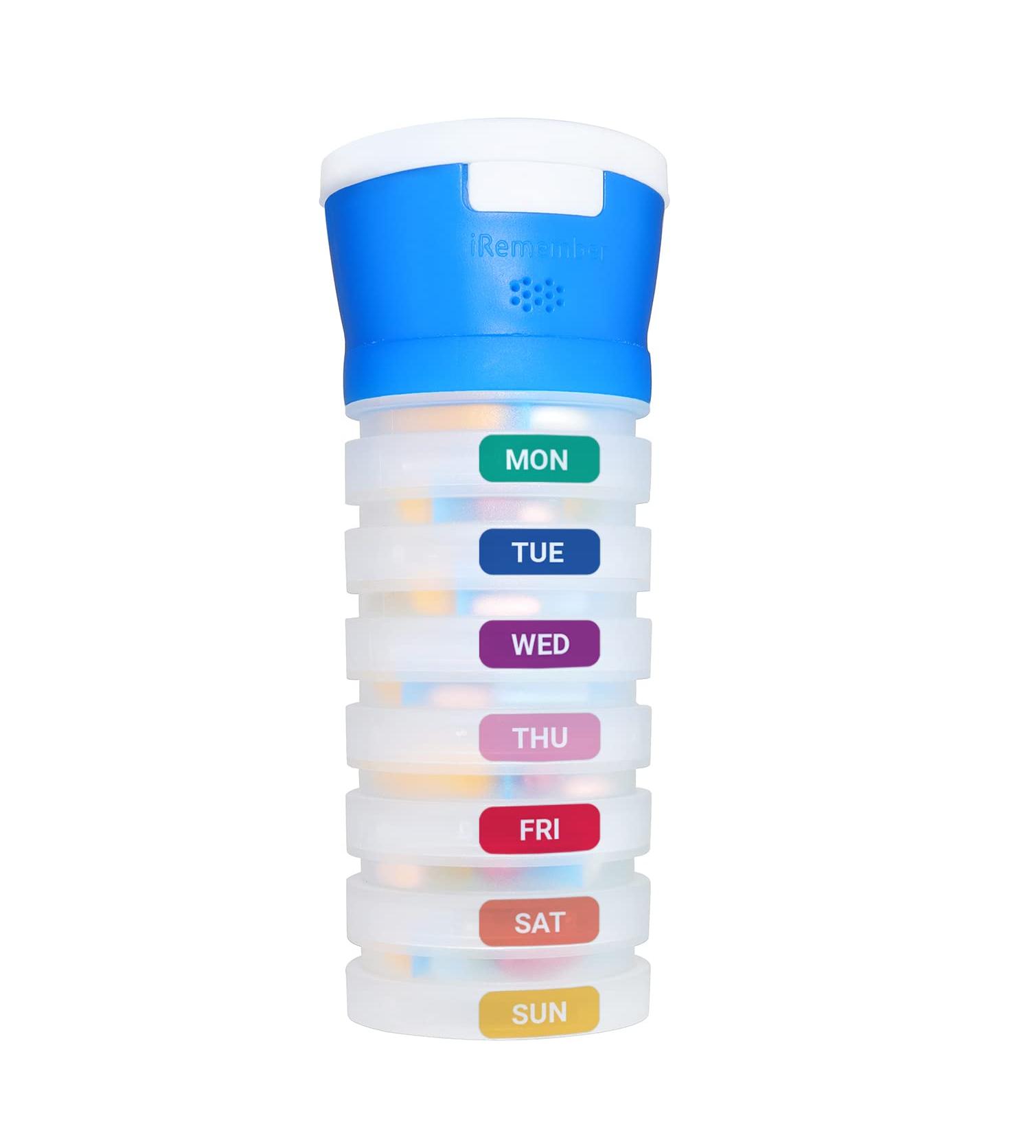 Talking Pill Cap with 7 Compartments - Smart Bluetooth Reminder USB Rechargeable Free App | International Shipping - Buy Online on GoSupps.com