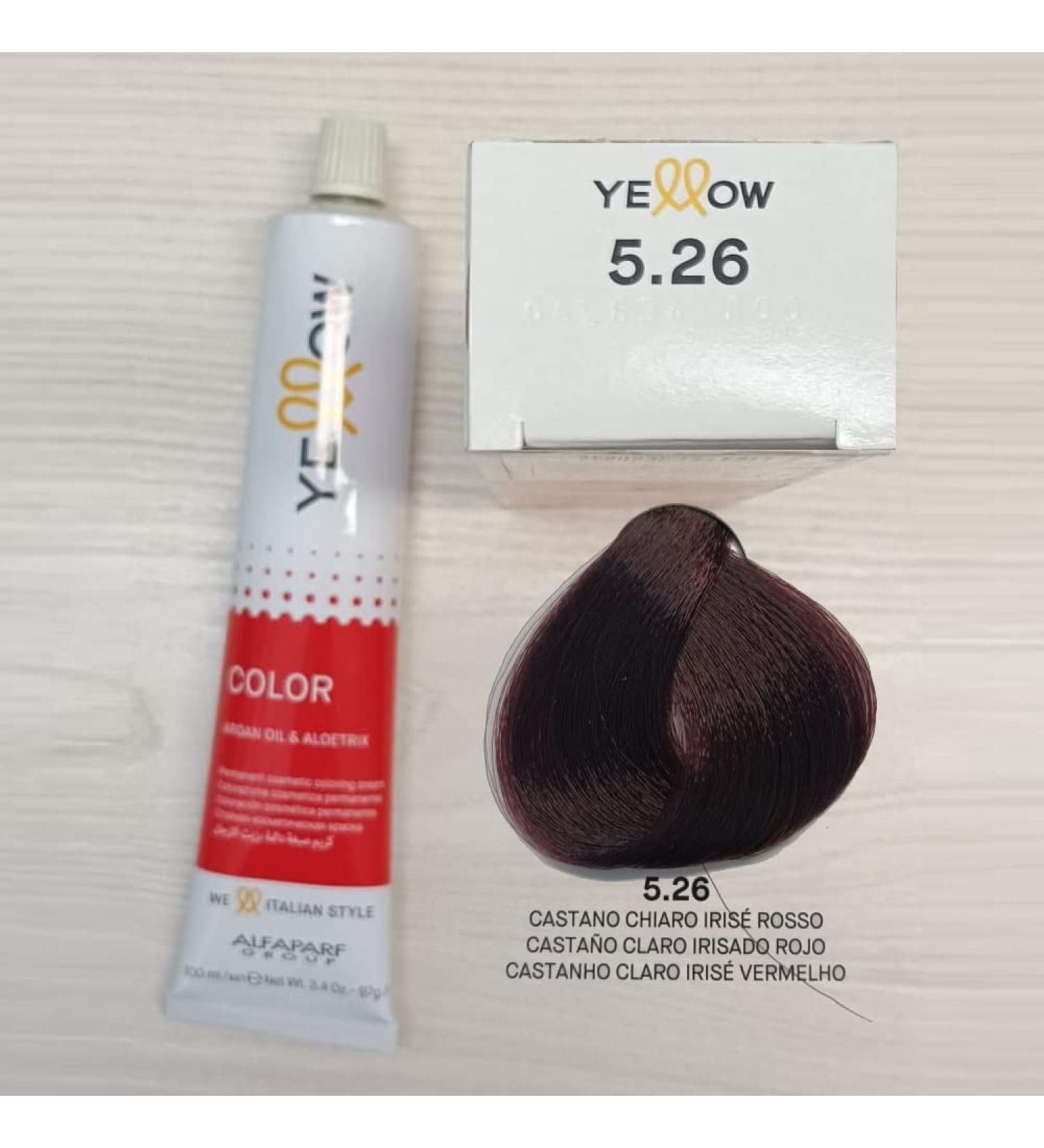 Permanent Cosmetic Coloring - 5.26 Castano Light Iridescent Red - Yellow Color Argan Oil & Aloetrix - 100 ml - Alfaparf Group - Buy Online on GoSupps.com
