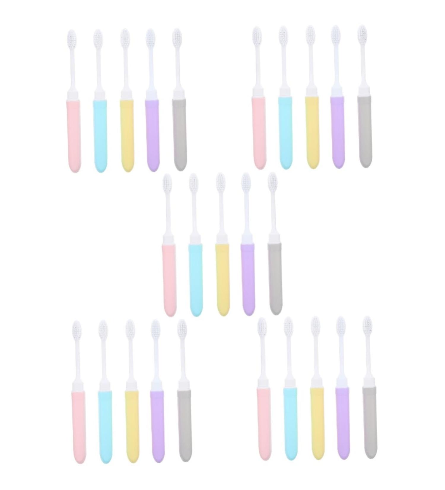Partykindom 25-Pack Travel Toothbrushes - Soft Compact and Ideal for Camping & Vacations - Bulk Options for Adults & Kids - Buy Online on GoSupps.com