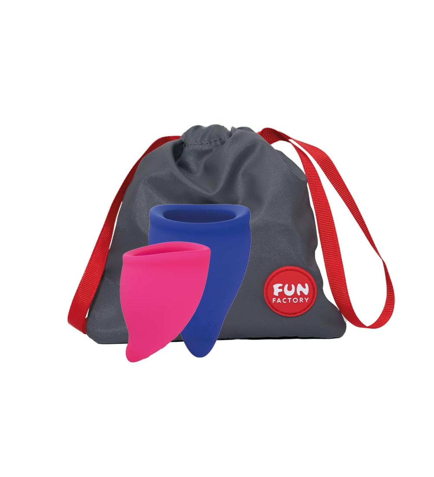 Fun Factory Period Cup Set | 2 Menstrual Cups (Size A+B) | Reusable & Eco-Friendly | 100% Medical Silicone - Multicolor - Buy Online on GoSupps.com