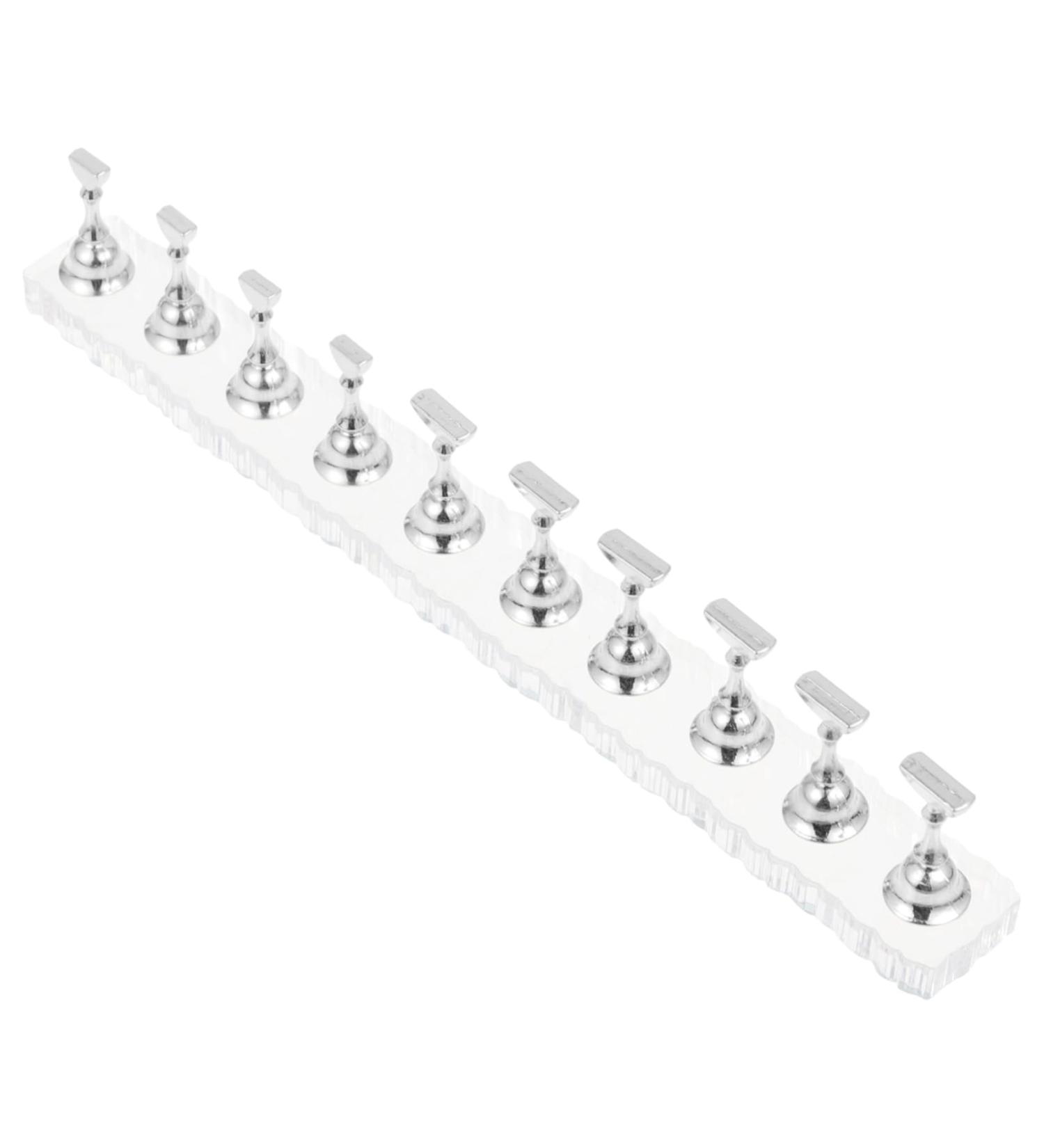 WOFASHPURET Metal Stand 1 Set Nail Art Base Press on Nail Stand Beauty Nail Display Acrylic Metal Nail Mud Creative Nail Display 19.50X2.00X0.80CM Silver - Buy Online on GoSupps.com