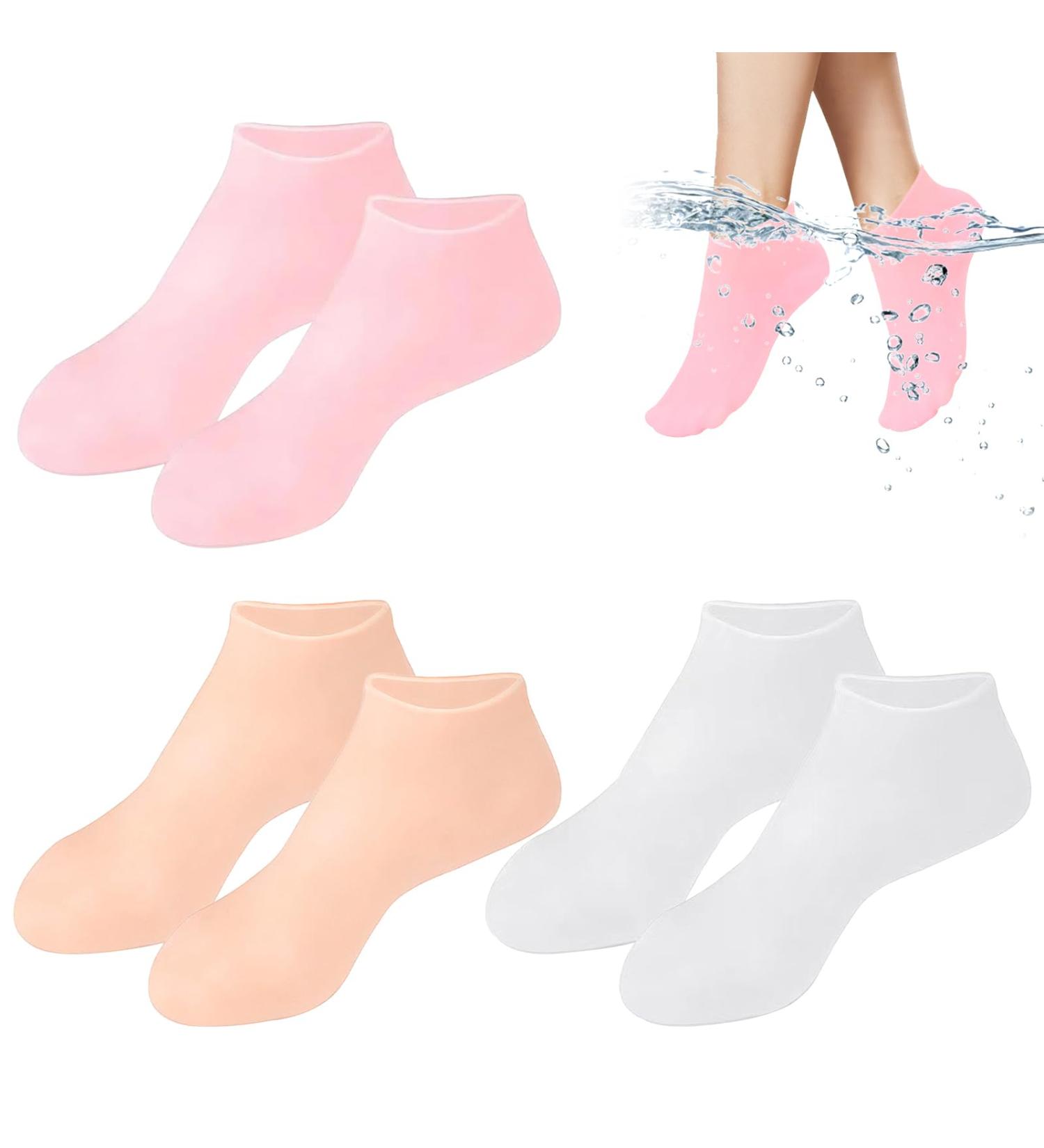 Silicone Moisturizing Socks Women Foot Spa Pedicure Silicone Socks Foot Mask Exfoliating Beach Protective Gel Socks Anti Slip Aloe Socks for Dry Cracked Feet Calluses Foot Care (Mixed) - Buy Online on GoSupps.com