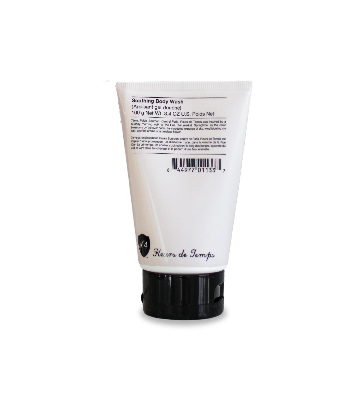 Fleurs de Temps Soothing Body Wash - Moisturizing with Vitamin E & Oat Extract 3.4 oz - International Shipping Available - Buy Online on GoSupps.com