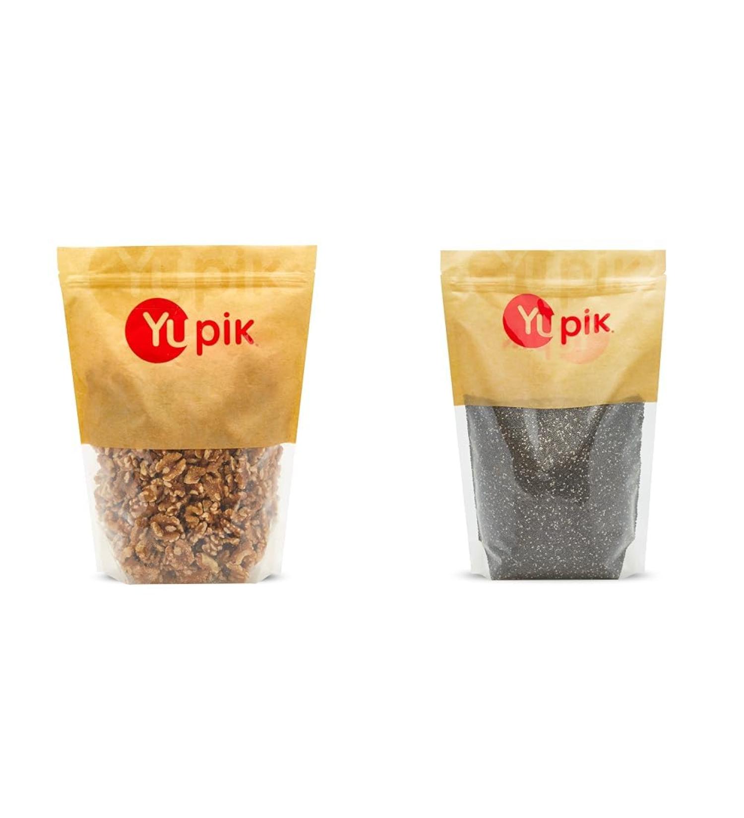 Yupik Raw California Walnuts Halves & Pieces 1 kg Kosher Gluten-Free Vegan & Raw Black Chia Seeds 1kg Gluten-Free Kosher Natural Plant-Based Seeds Superfood - Buy Online on GoSupps.com