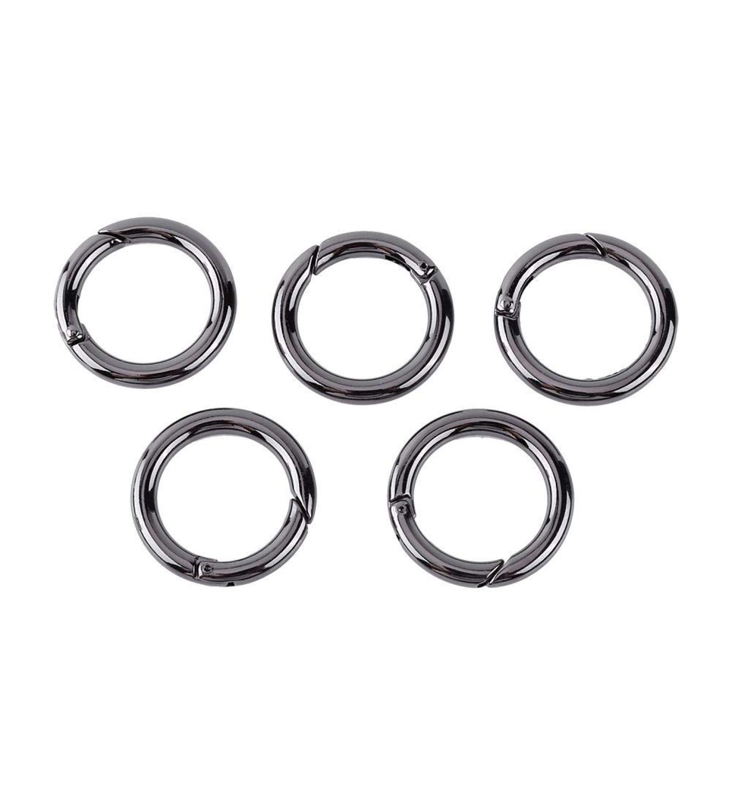 Yosoo Health Gear EDC Ring Buckle Locking Carabiner - 5PC Zinc Alloy Round Snaps Keychain Clips & Hooks for Ultimate Durability - Buy Online on GoSupps.com