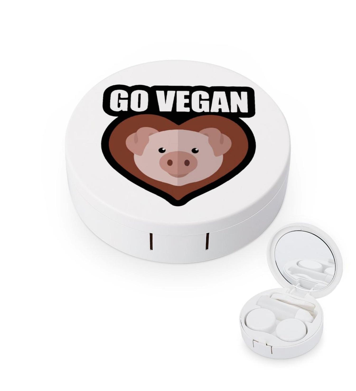 Love Pig Go Vegan Contact Lens Kit - Cute Portable Storage Box with Mirror | Ideal for Travel - Buy Online on GoSupps.com