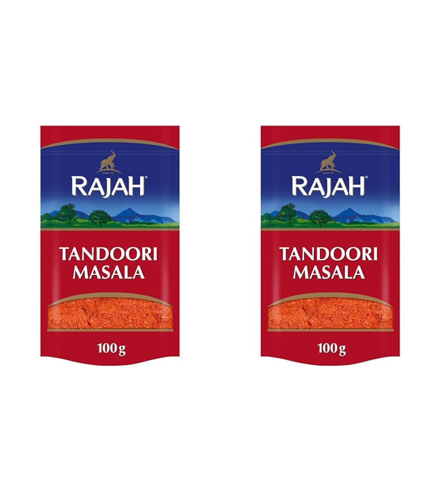 Rajah Tandoori Masala - Authentic Indian Spice Mix for Versatile Dishes - 100g Pack of 2 | International Shipping Available - Buy Online on GoSupps.com