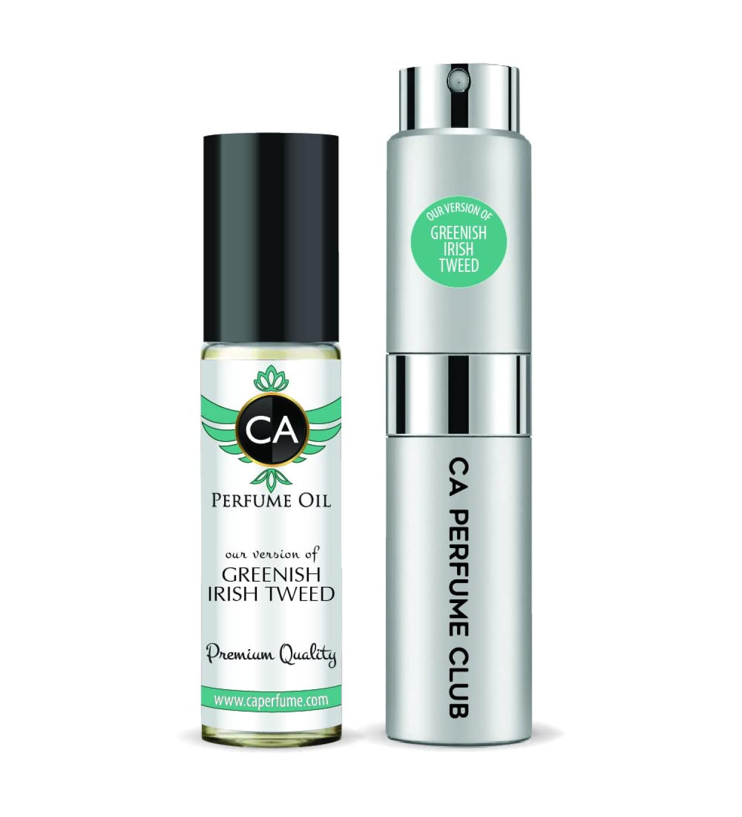 CA Perfume Duo Impression of Greenish Irish Tweed For Men Eau de Parfum Refillable Atomizer Sprayer + Fragrance Body Oil Long Lasting Sample Travel Size Roll-On Bottle 0.27 Fl Oz+0.33 Fl Oz - Buy Online on GoSupps.com