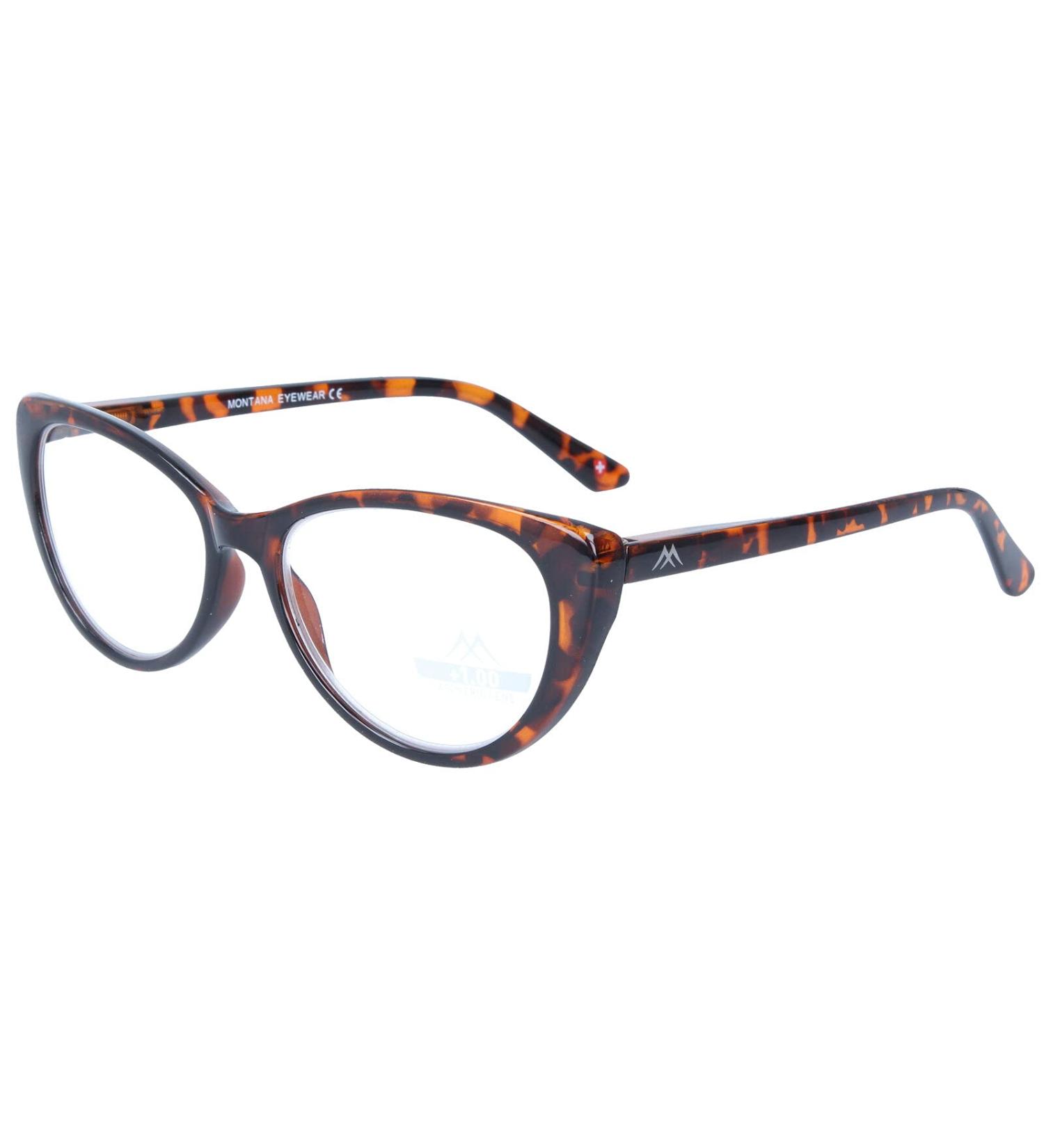 Plastic reading glasses MR64 by MONTANA made of plastic in Havana - Brown + 2.50 dpt