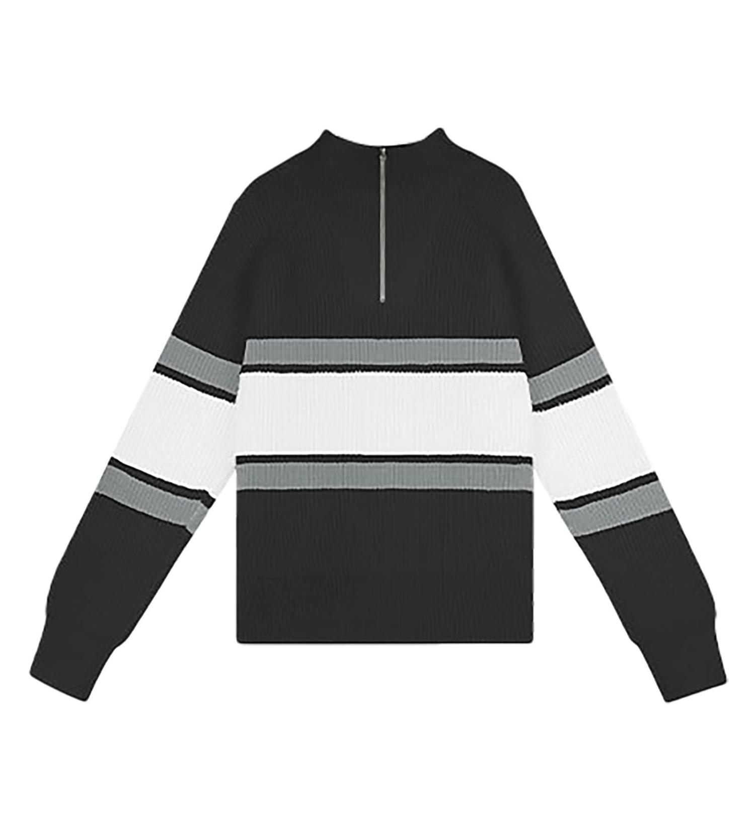 Cutefiorino Women's Yellow High Collar Sweatshirt | Fashionable Striped Color Block Zipper Jacket | Long Sleeve Mustard Black XL - Buy Online on GoSupps.com