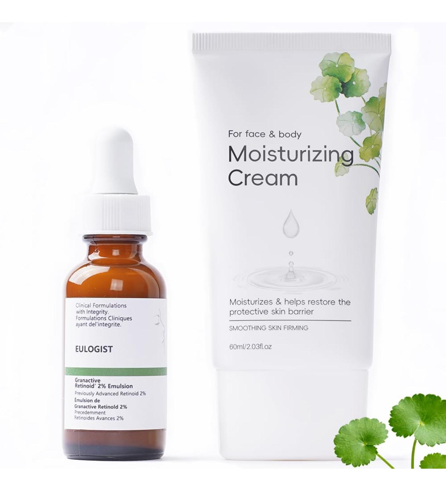 Centella Asiatica Daily Repair Facial Moisturizer With Niacinamide And Hyaluronic Acid Suitable For All Skin Types + Facial Retinol Serum For Firming Skin - Buy Online on GoSupps.com