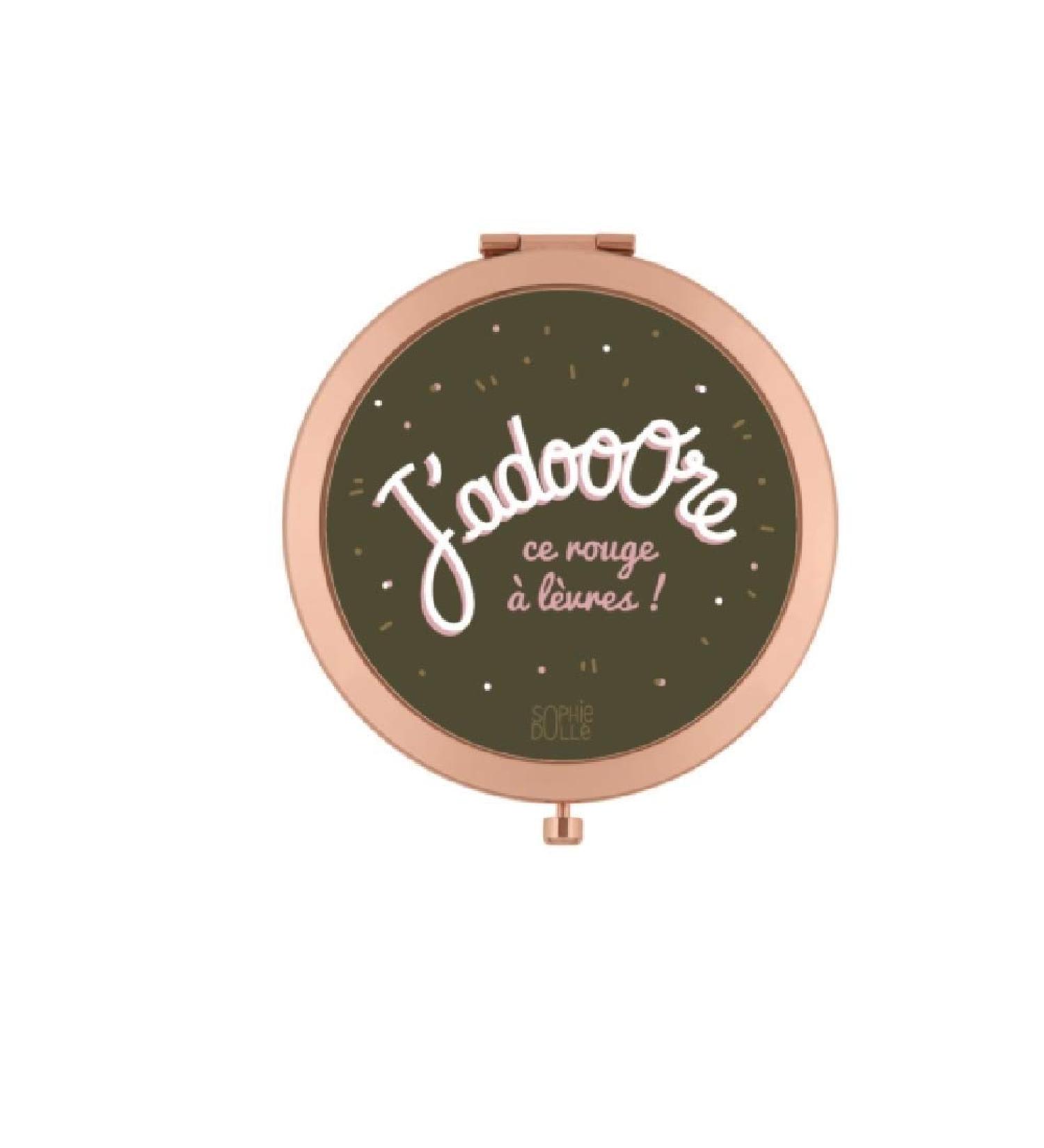 DLP Laurence Pocket Mirror "J'adooore" Metal Diameter 7 cm