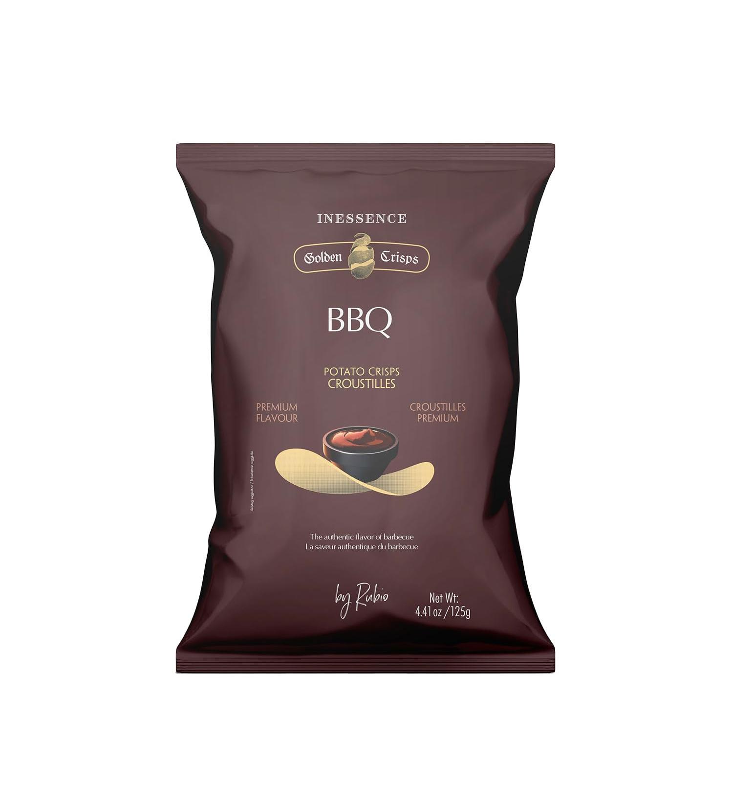 9x Rubio Chips chips with BBQ flavour potato chips from Spain vegan gluten-free 125g BBQ 125 g (pack of 9)