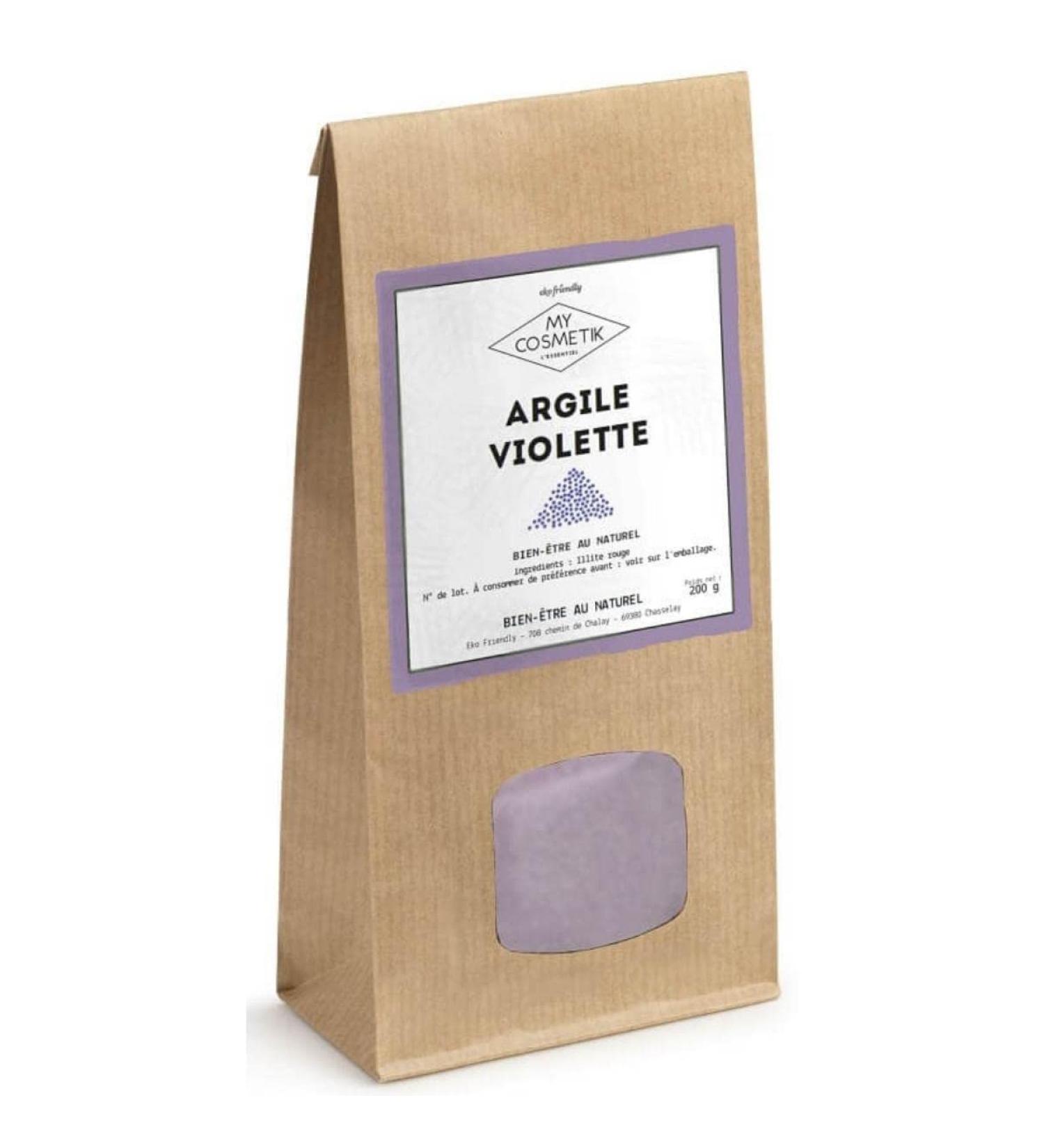 Purple Clay 200g - MY COSMETIK - Premium Natural Violet Clay in Eco-Friendly Kraft Bag | International Shipping Available - Buy Online on GoSupps.com