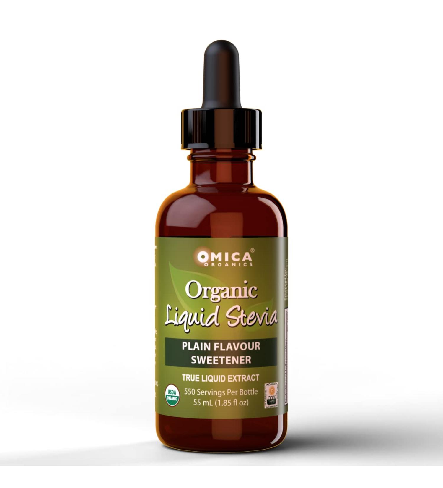 Organic Liquid Stevia Sweetener 60ml - Plain Vanilla Butterscotch Peppermint or Lemon Flavour (Plain 60ml x 1) - Buy Online on GoSupps.com