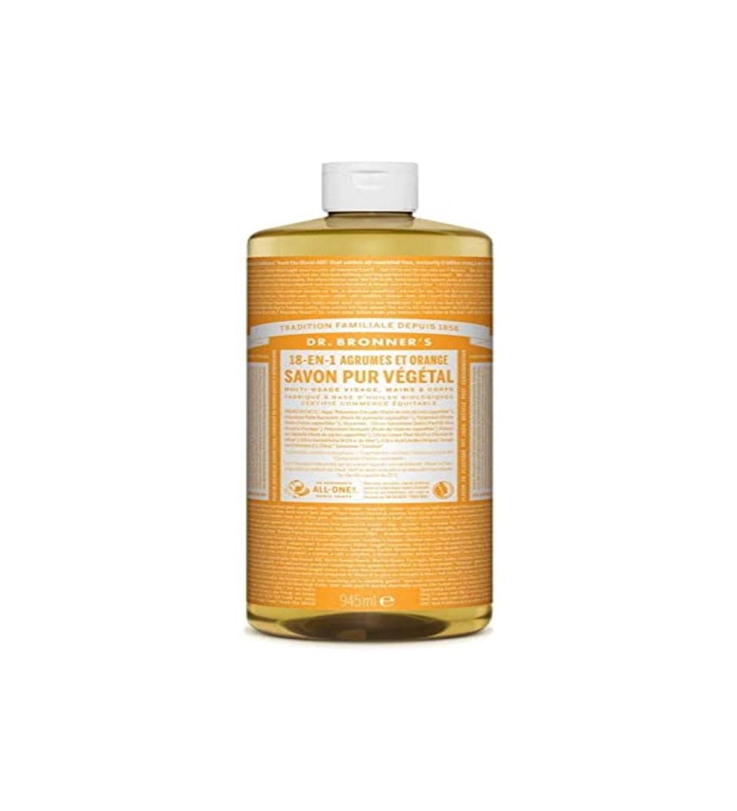 18-en-1 Savon Liquide Agrumes & Orange - Dr Bronner's 944ml