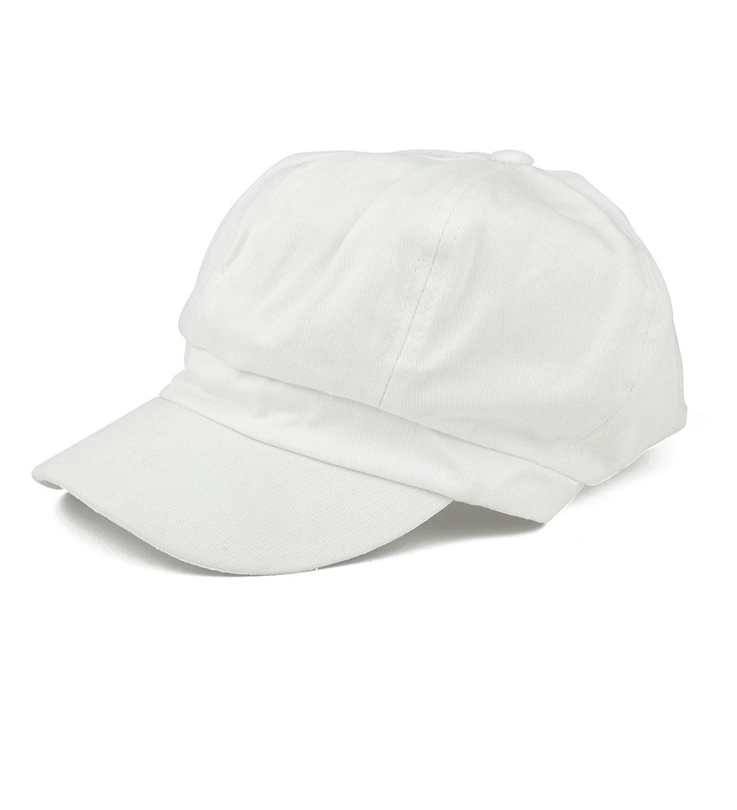 Women's Lightweight 100% Cotton Newsboy Cap - Soft Fit, Elastic Back, White - One Size-Large - Buy Online on GoSupps.com