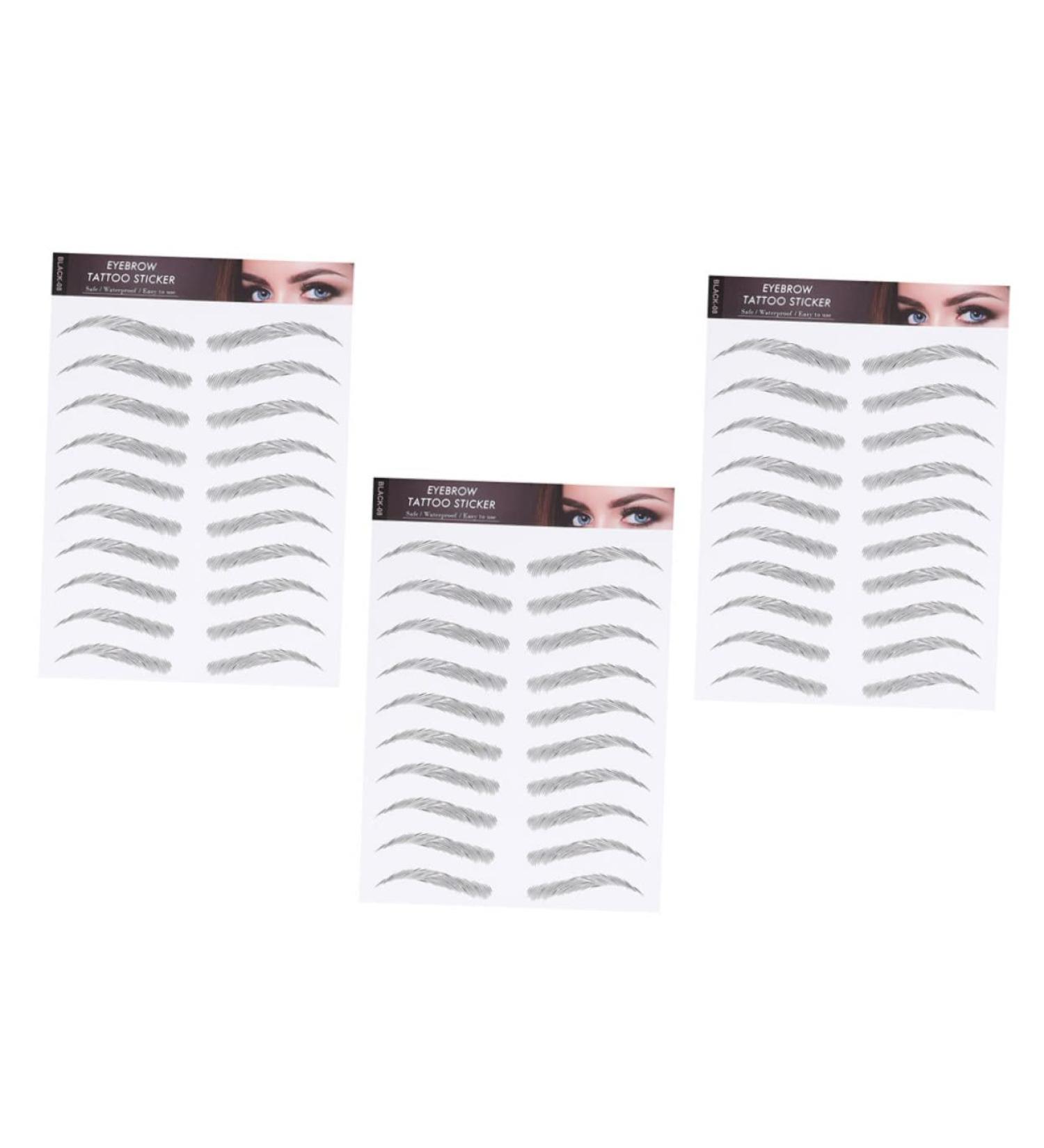 Beatifufu 3 Sheets Waterproof Eyebrow Stickers Temporary Tattoo Eyebrow Glue On Eyebrow For Women 4d Real Hair Forehead Transfer Stickers - Buy Online on GoSupps.com