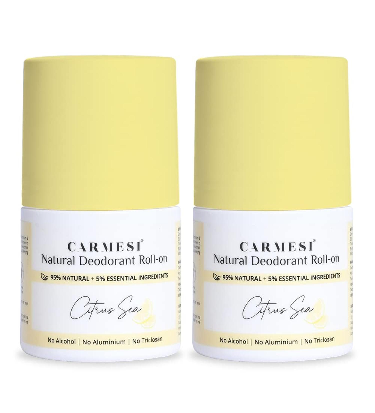 Natural Deodorant Roll On - Citrus Sea | Aluminum & Alcohol-Free | Reduces Dark Underarms & Odor | Pack of 2 for Women | Non-Sticky | 1.69 Fl Oz - Buy Online on GoSupps.com