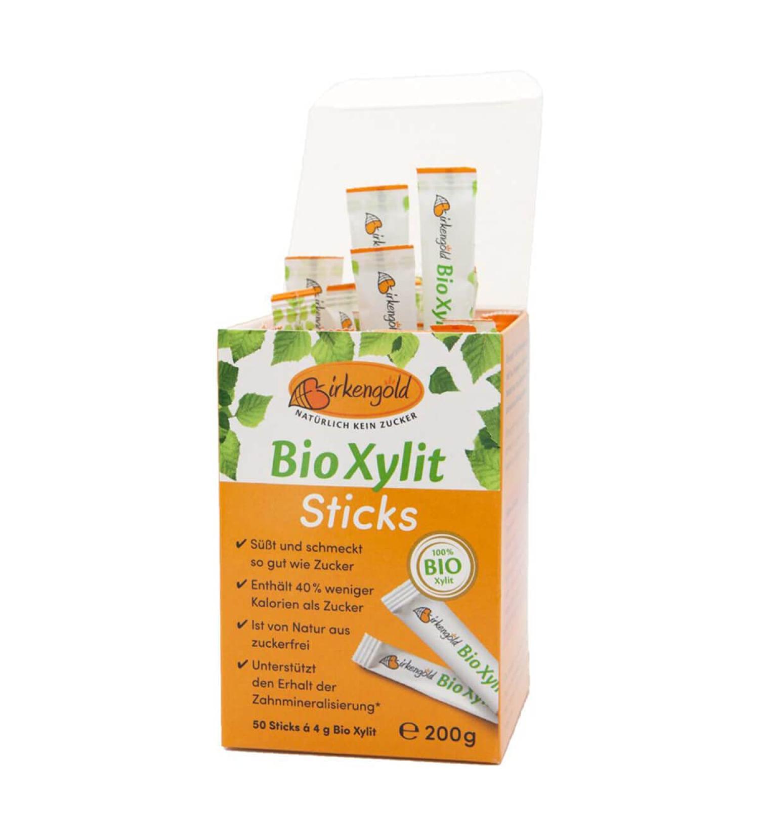 Birkengold Organic Xylitol Sticks 4g - 50 pieces in a box (1 x 200 gr)