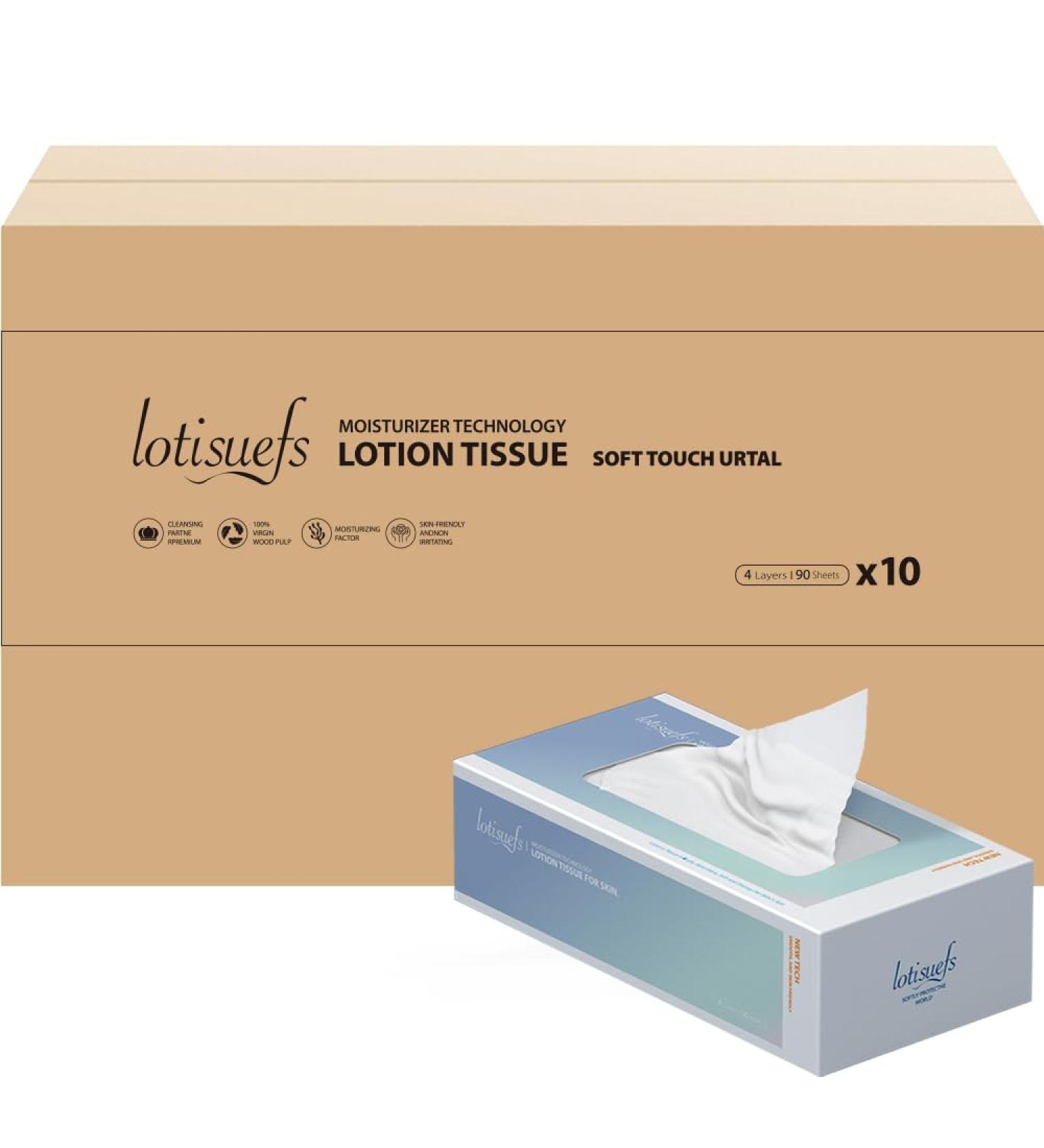 Soft Tissue - 10 Packs 4 Layers 90 Sheets - Silky & Moisture-Giving for Sensitive Skin - Gentle Pain-Free Wiping - Buy Online on GoSupps.com