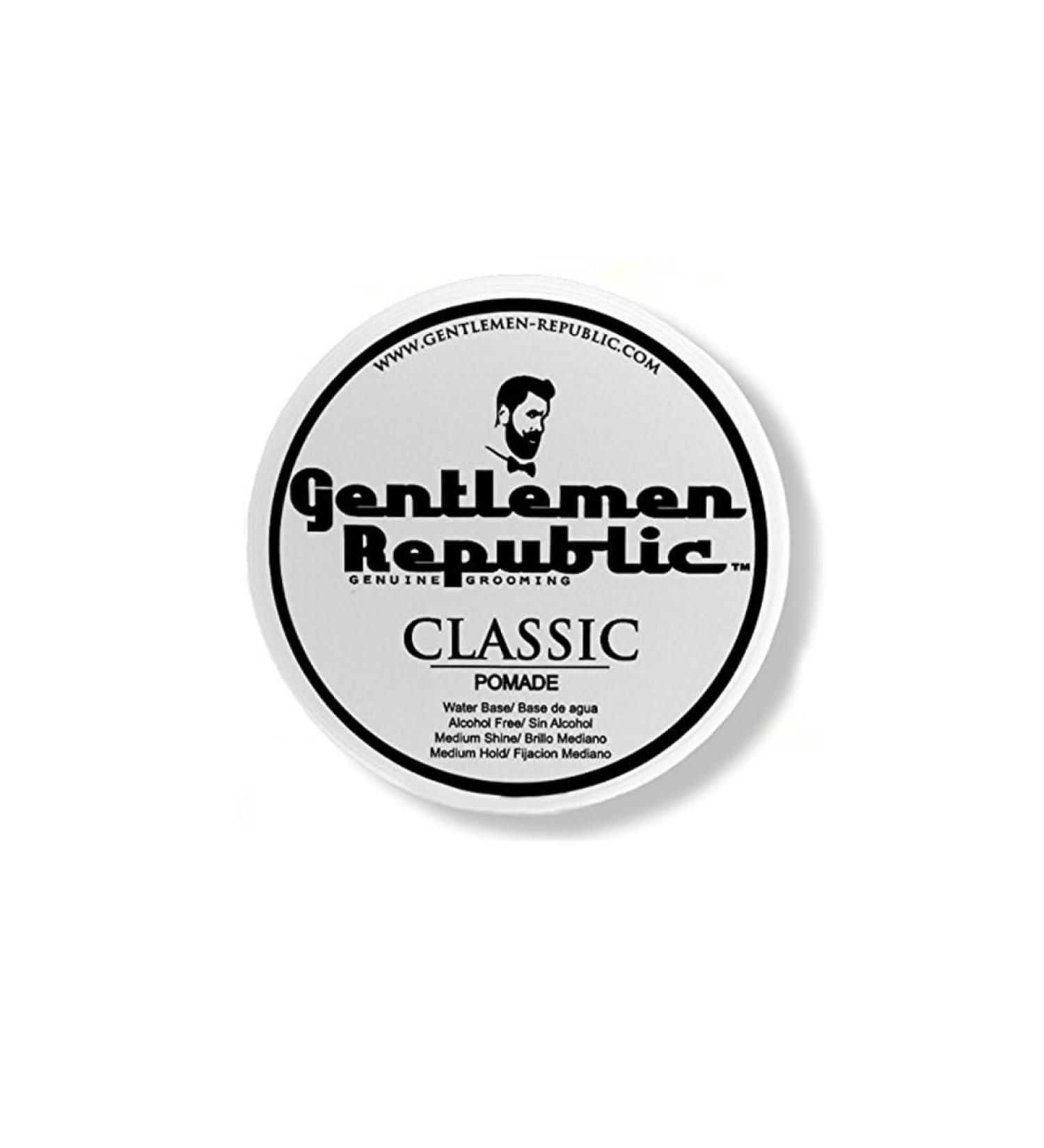 Gentlemen Republic Classic Pomade - Medium Hold & Shine Water Soluble No Beeswax 8 oz - Classic Hair Styling Made in USA - Buy Online on GoSupps.com