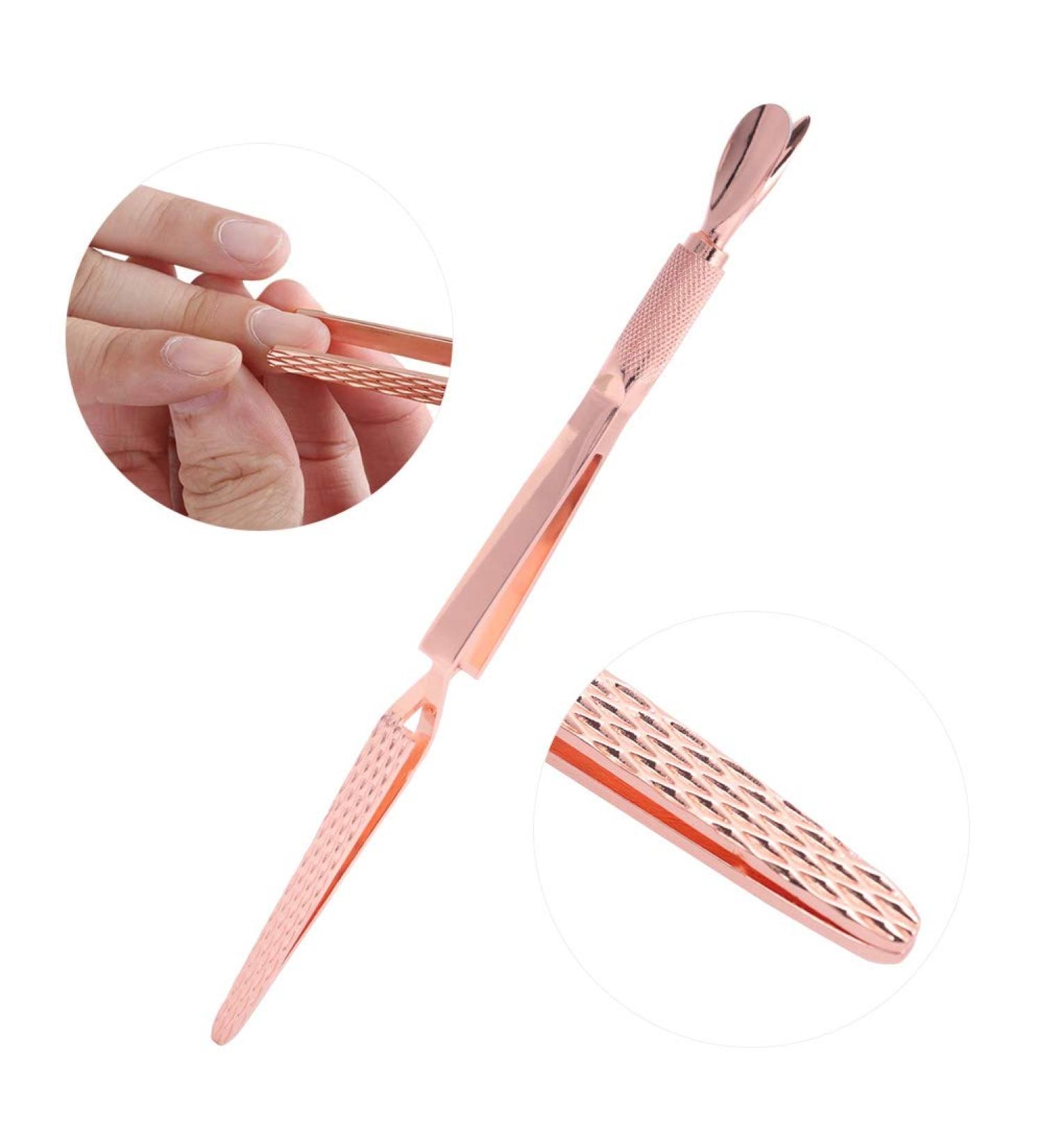 Multi-Functional Nail Tweezers & Pinchers for Perfect C-Shape Nails | Nail Art Tool in Ros gold - Buy Online on GoSupps.com