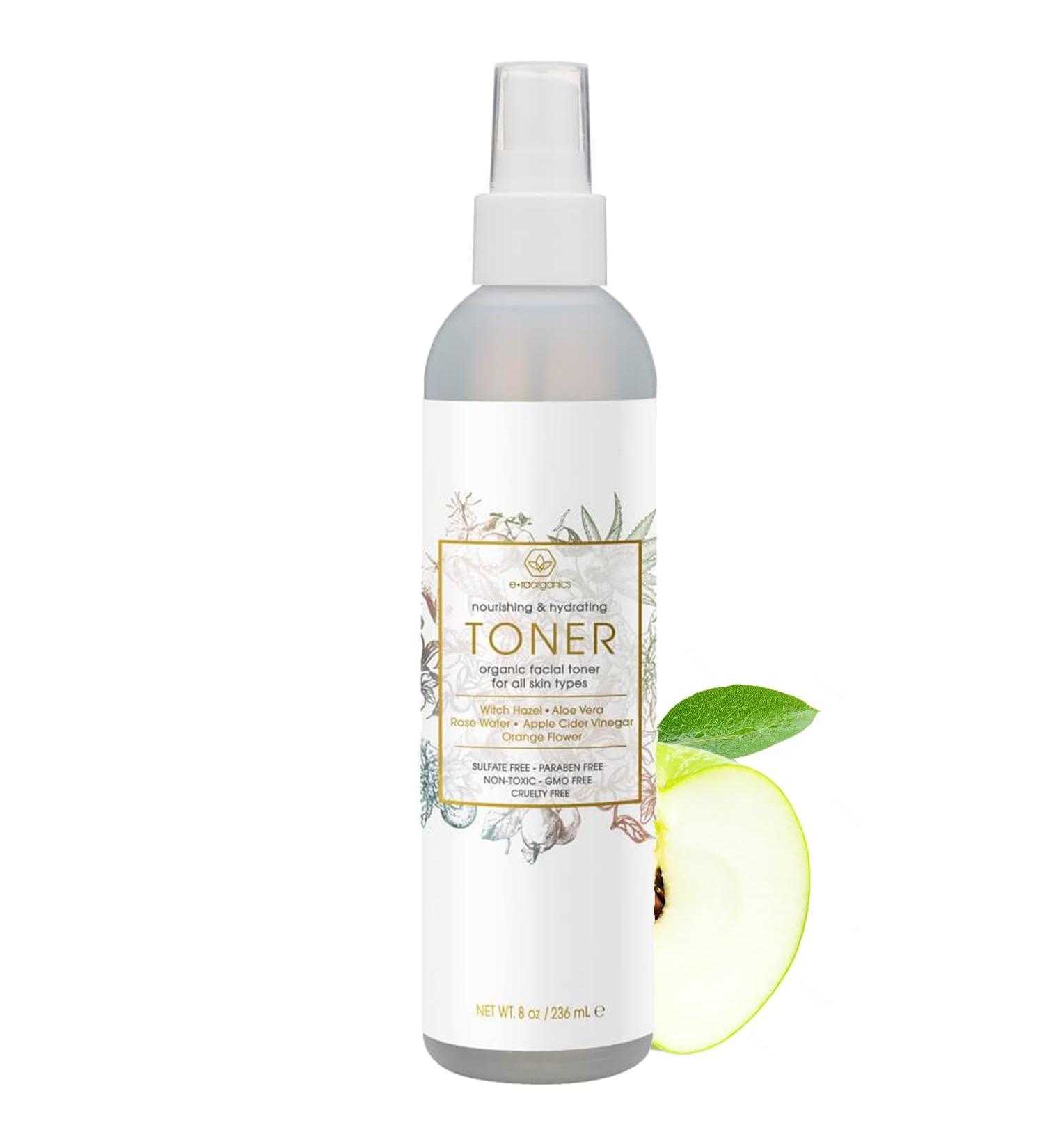Era Organics Hydrating Face Toner - Anti-Aging Moisturizing Formula with Rose Water Apple Cider Vinegar & Witch Hazel for Women - Buy Online on GoSupps.com