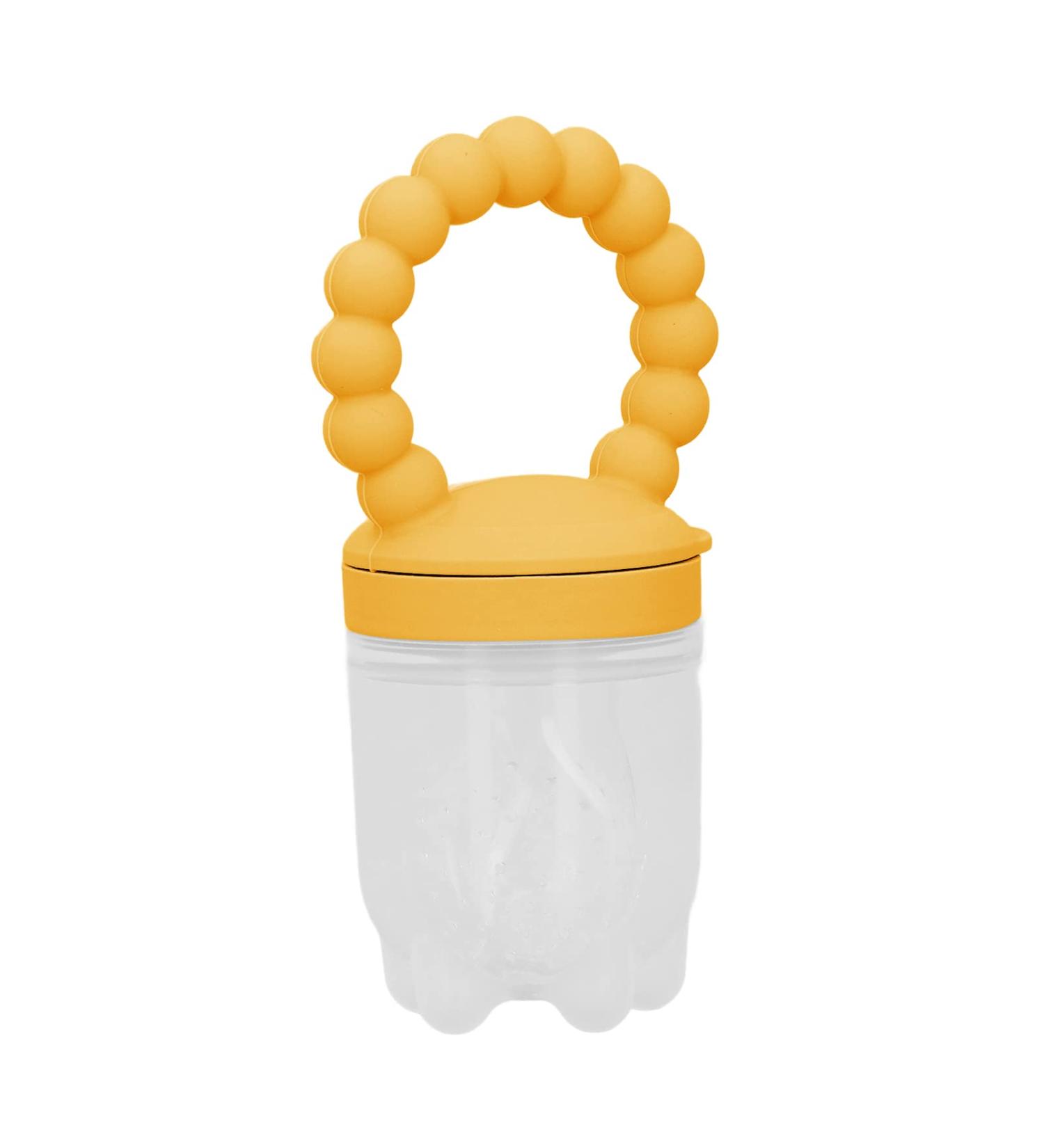 Food Pacifier - Food Grade Silicone Removable Fruit Nipple Feeder in Yellow | Safe & Easy Feeding for Babies - Buy Online on GoSupps.com