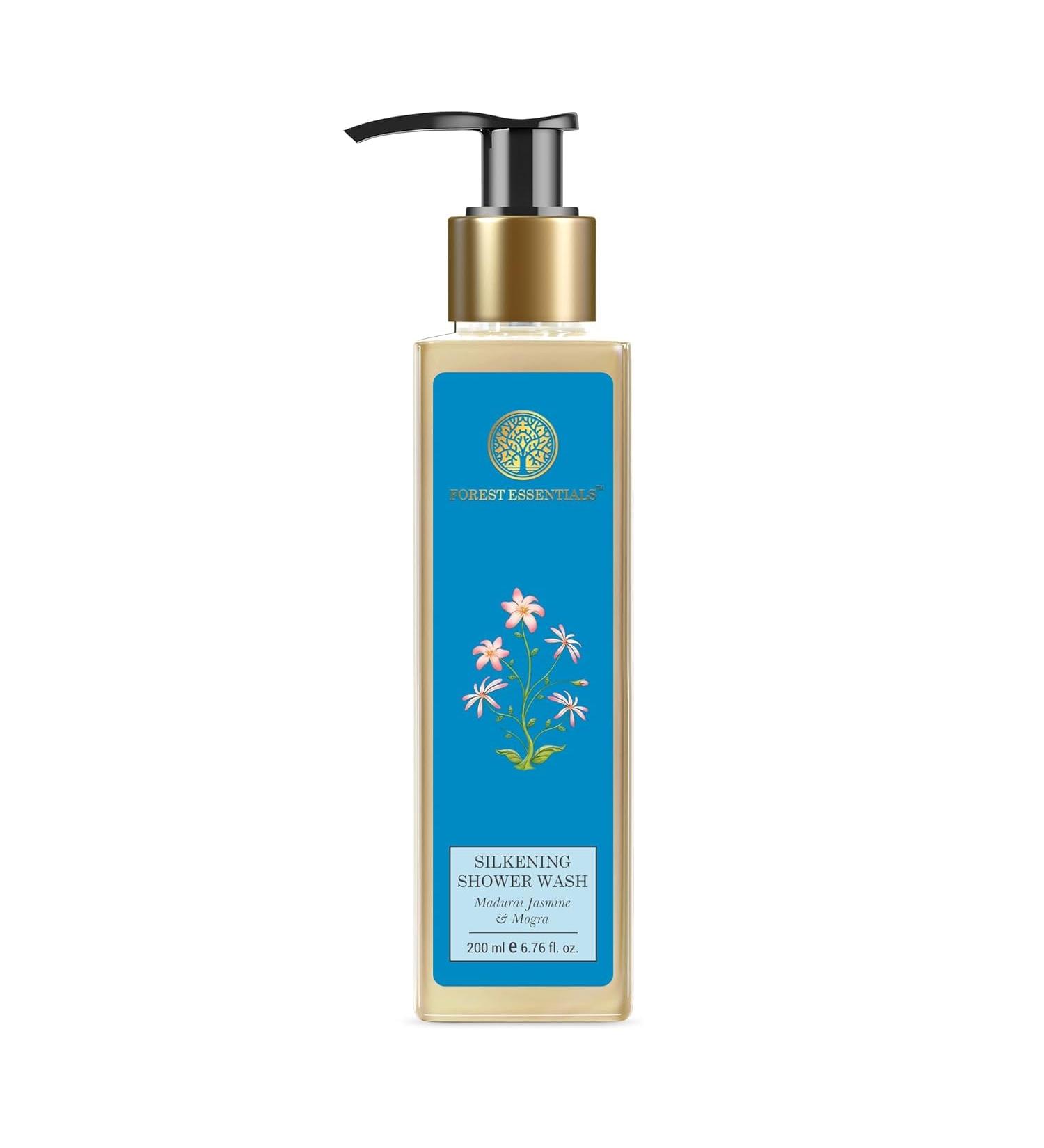 Forest Essentials Silkening Shower Wash - Madurai Jasmine & Mogra | Luxury Indian Bath Products - Buy Online on GoSupps.com