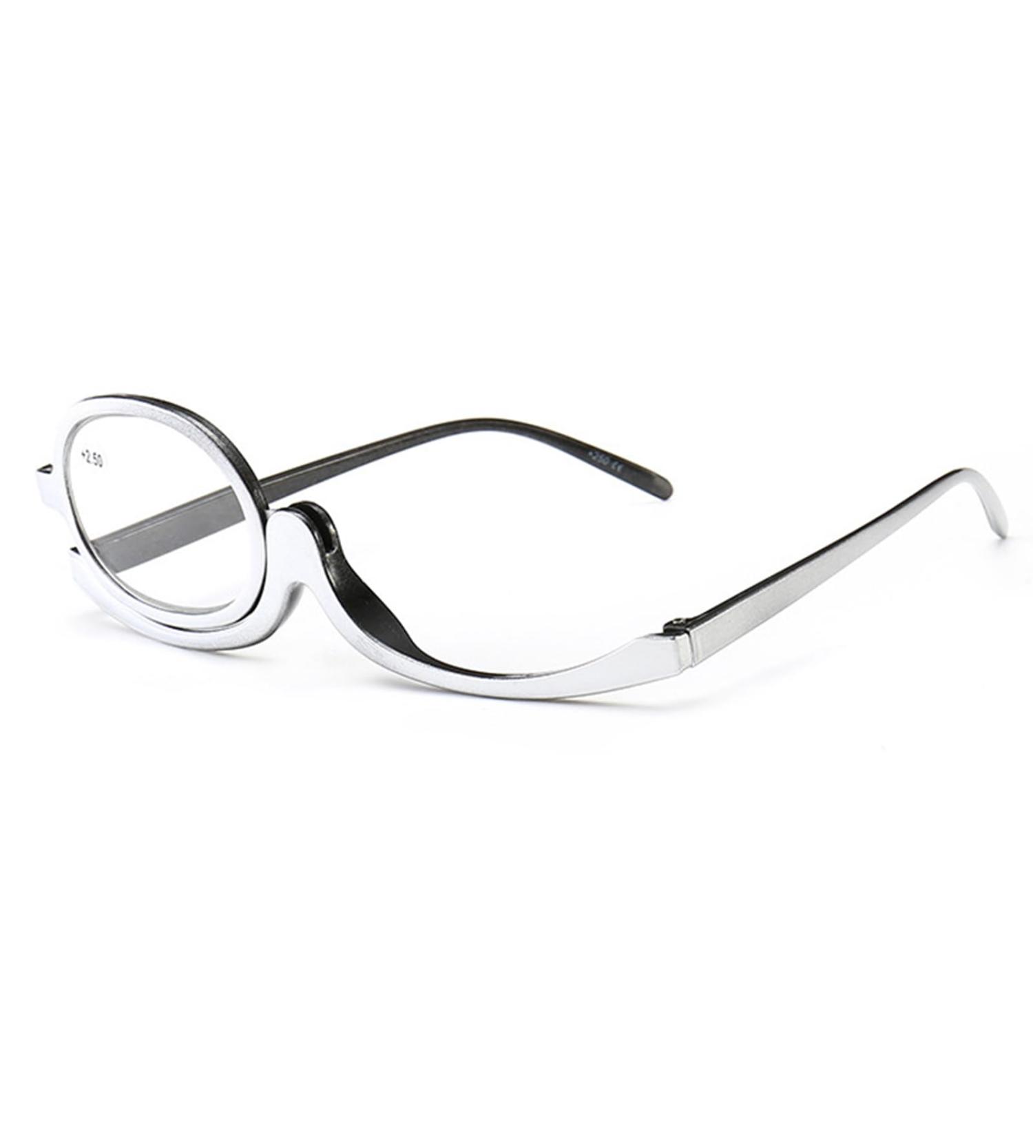 Buy Stylish Foldable Makeup Reading Glasses for Women - Presbyopia Visual Aid & Magnifying Silver Eyewear - Buy Online on GoSupps.com