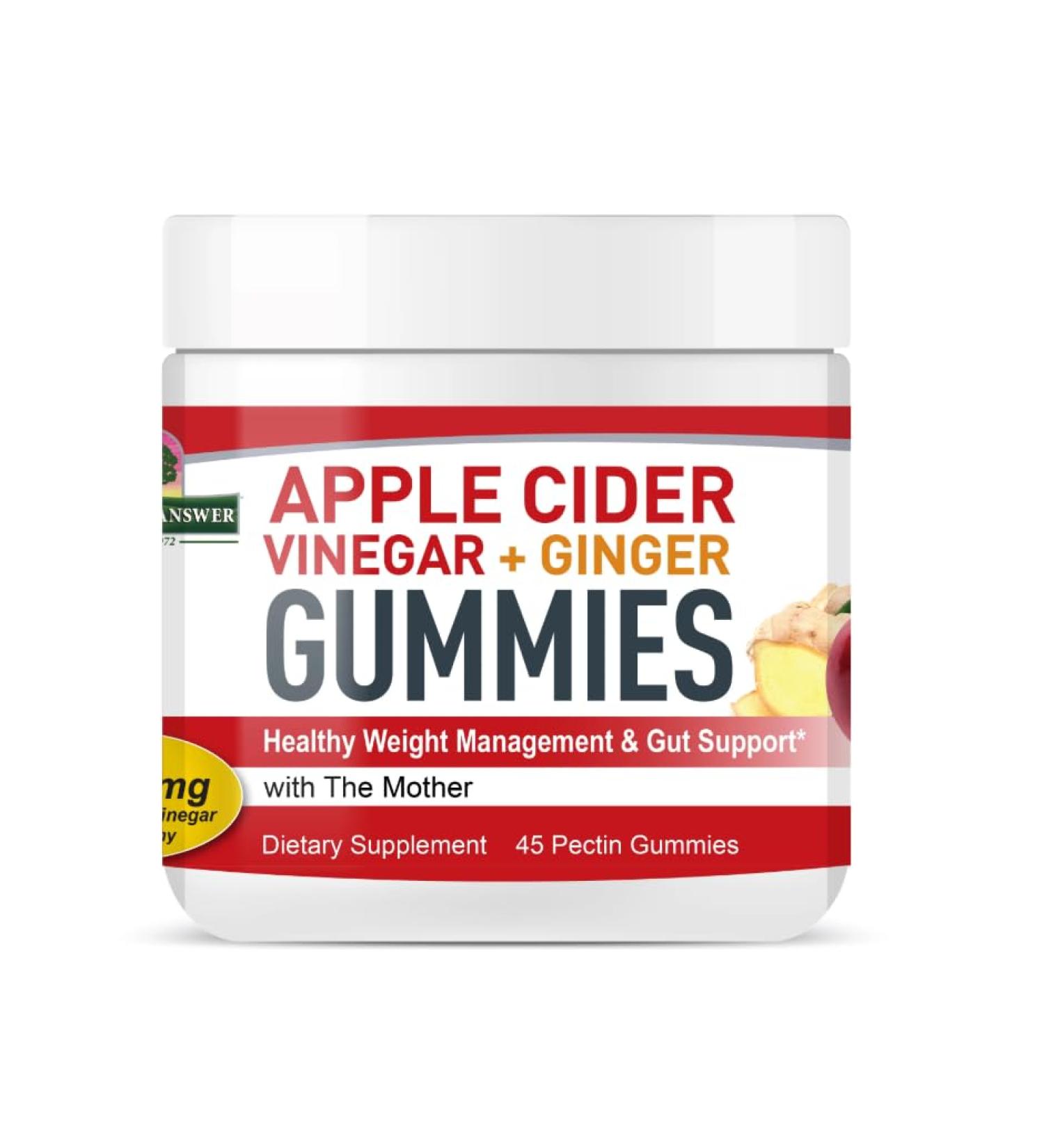 4712 Duke Drive Naturals Answer Apple Cider Vinegar 500 mg Alcohol Free Vegan 45 Gummies - Buy Online on GoSupps.com