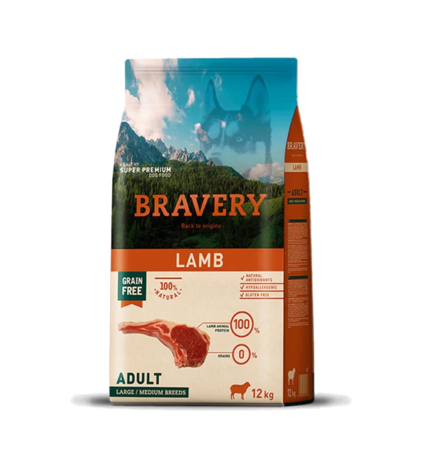 BRAVERY Lamb Croquettes for Dogs Size L/M 12 kg