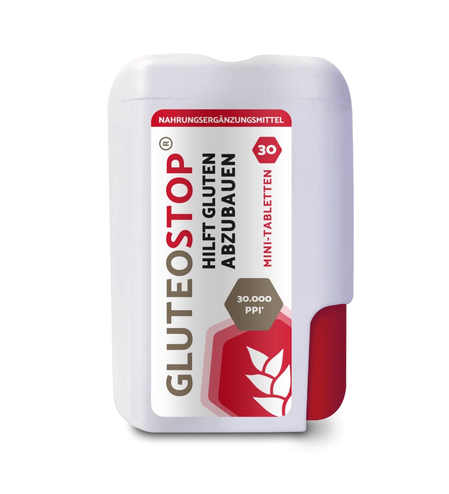 GluteoStop: Enzyme Tablets for Gluten Sensitivity & Low-Gluten Diet - 30 Mini Tablets for Digestive Health - Buy Online on GoSupps.com