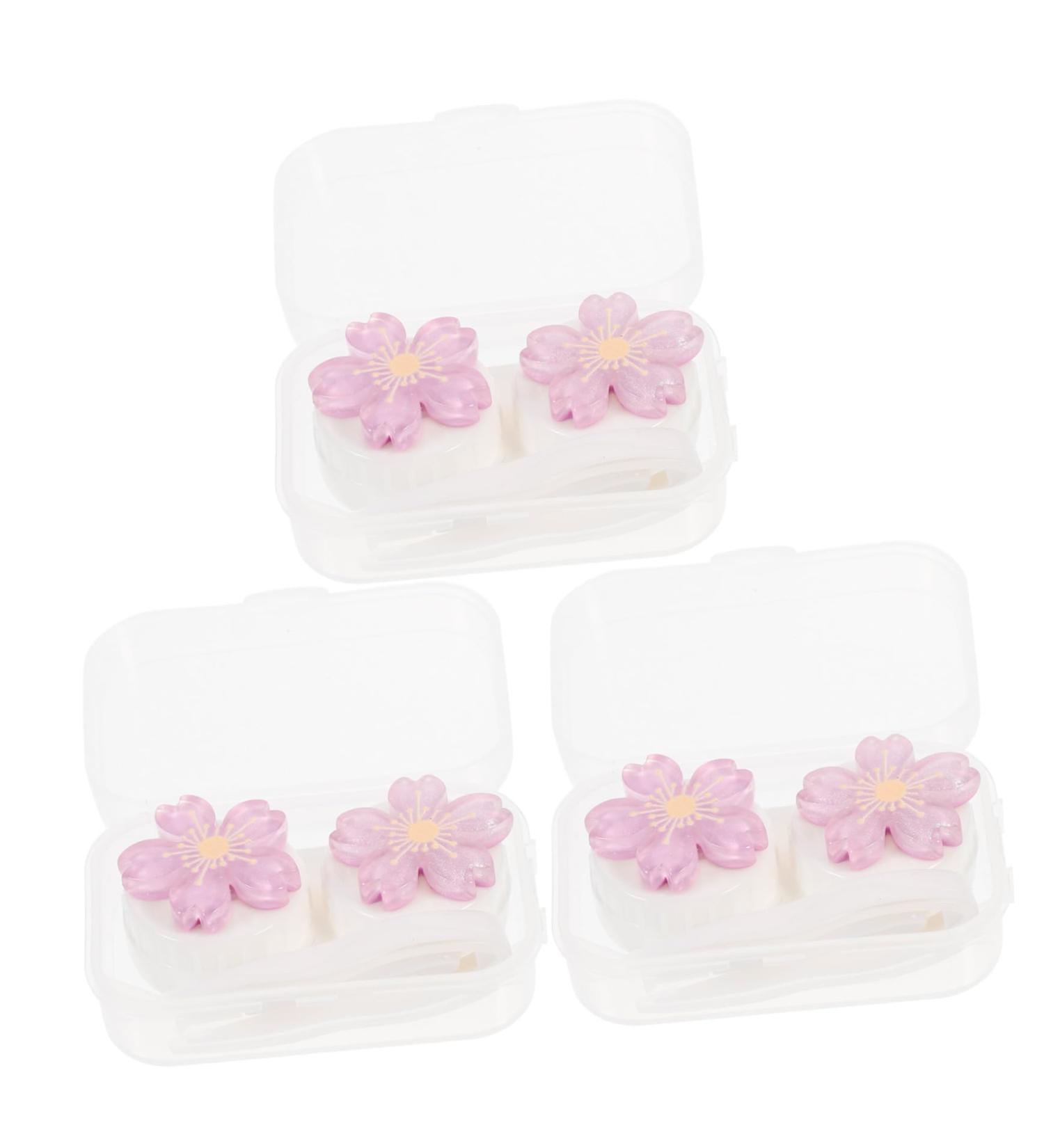 Solustre Contact Lens Container Set - Travel Eye Care Case for Glasses & Lenses - Violet 7x4.5x2.5cm - Buy Online on GoSupps.com