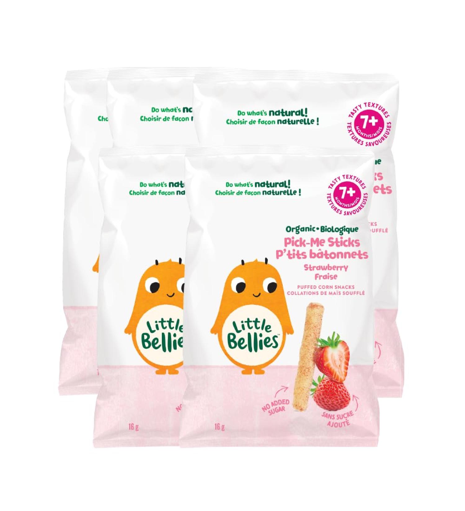 Little Bellies Organic Strawberry Pick-Me Sticks Pack of 5 80g - Buy Online on GoSupps.com