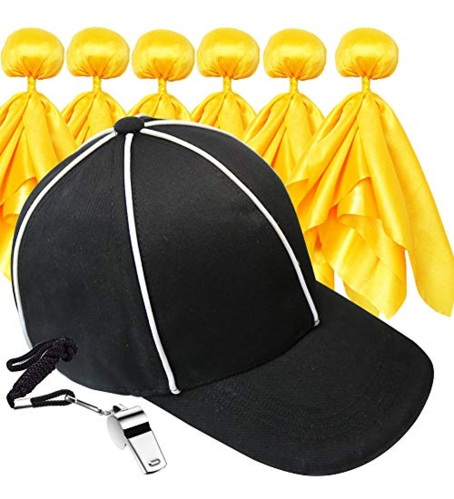 Six Senses Media Penalty Flag Football Flags Set with Referee Hat, Whistle and Lanyard - Perfect for Football Games and Parties - Buy Online on GoSupps.com