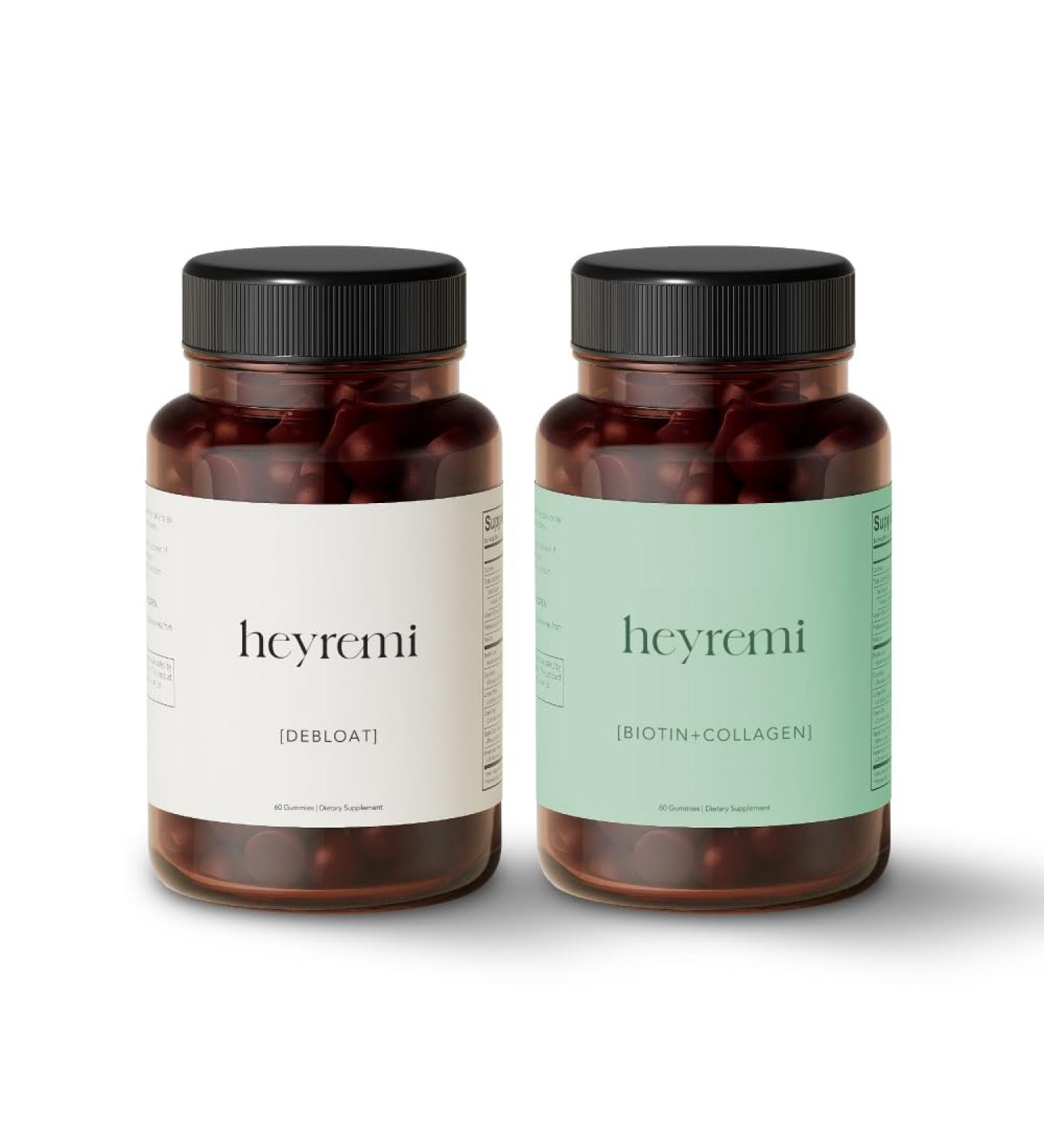 heyremi Beauty & Gut Health Bundle: Debloat + Biotin Collagen Gummies | Natural Digestive Support & Beauty Enhancement with Apple Cider Vinegar Dandelion Root & Collagen Peptides - Buy Online on GoSupps.com