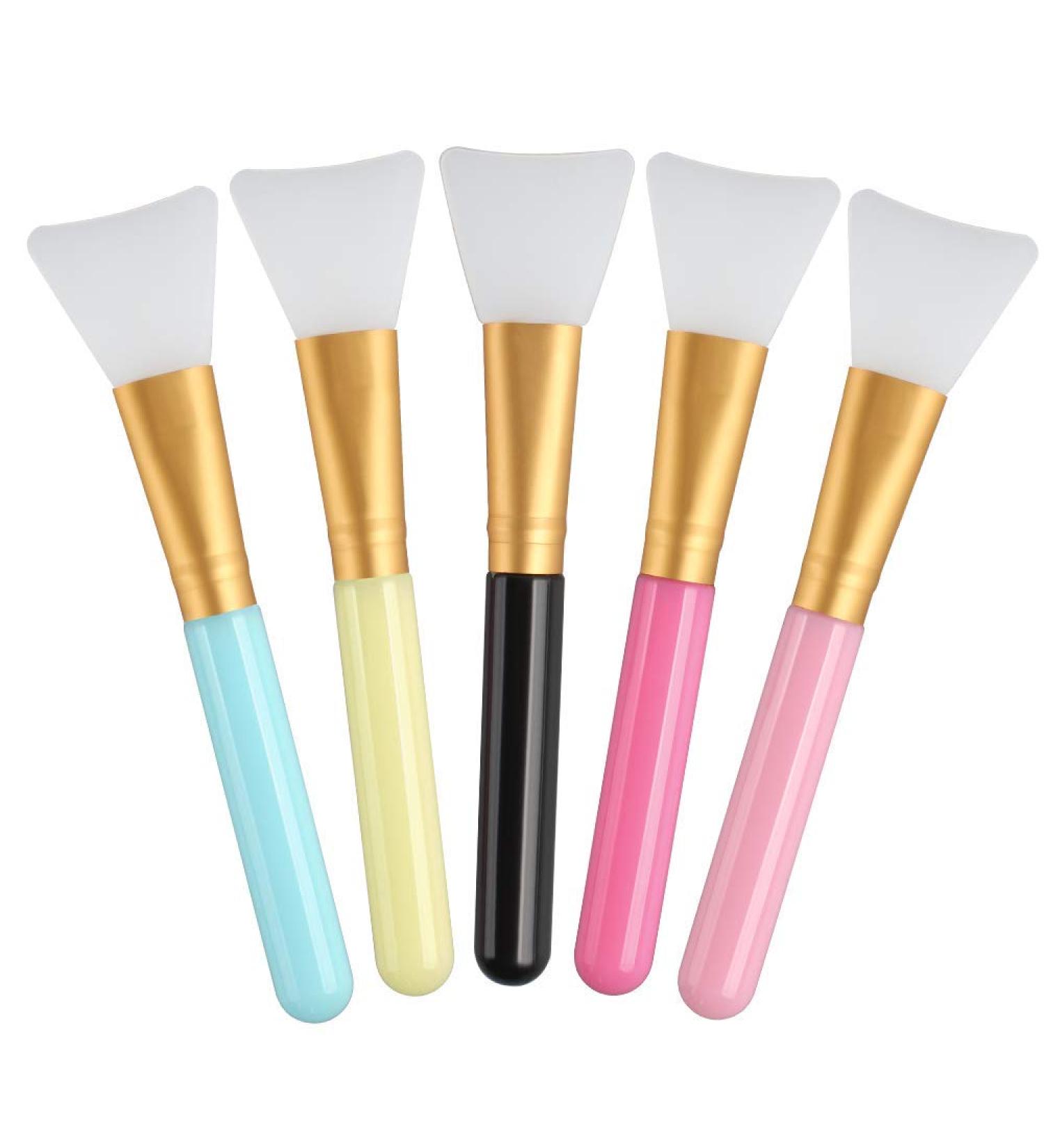 5X Facial Brushes Silicone Mask Mud Applicator Body Lotion Foundation Mixing DIY Tool in 5 Colors
