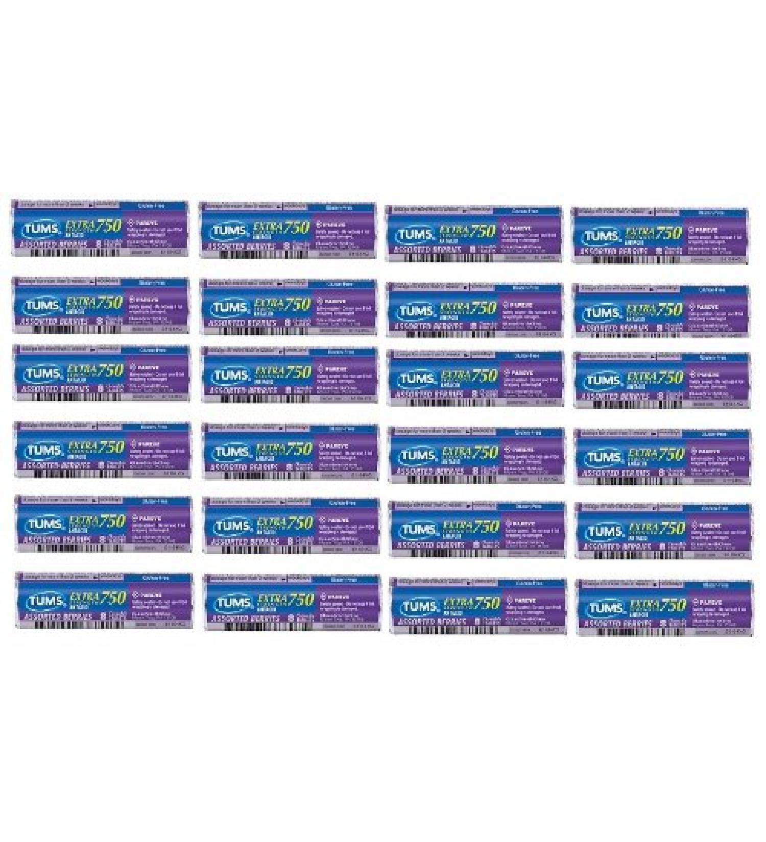 Tums Extra Strength 750 Antacid with Calcium Supplement - 192 Chewable Tablets, Assorted Berries Flavored - Buy Online on GoSupps.com