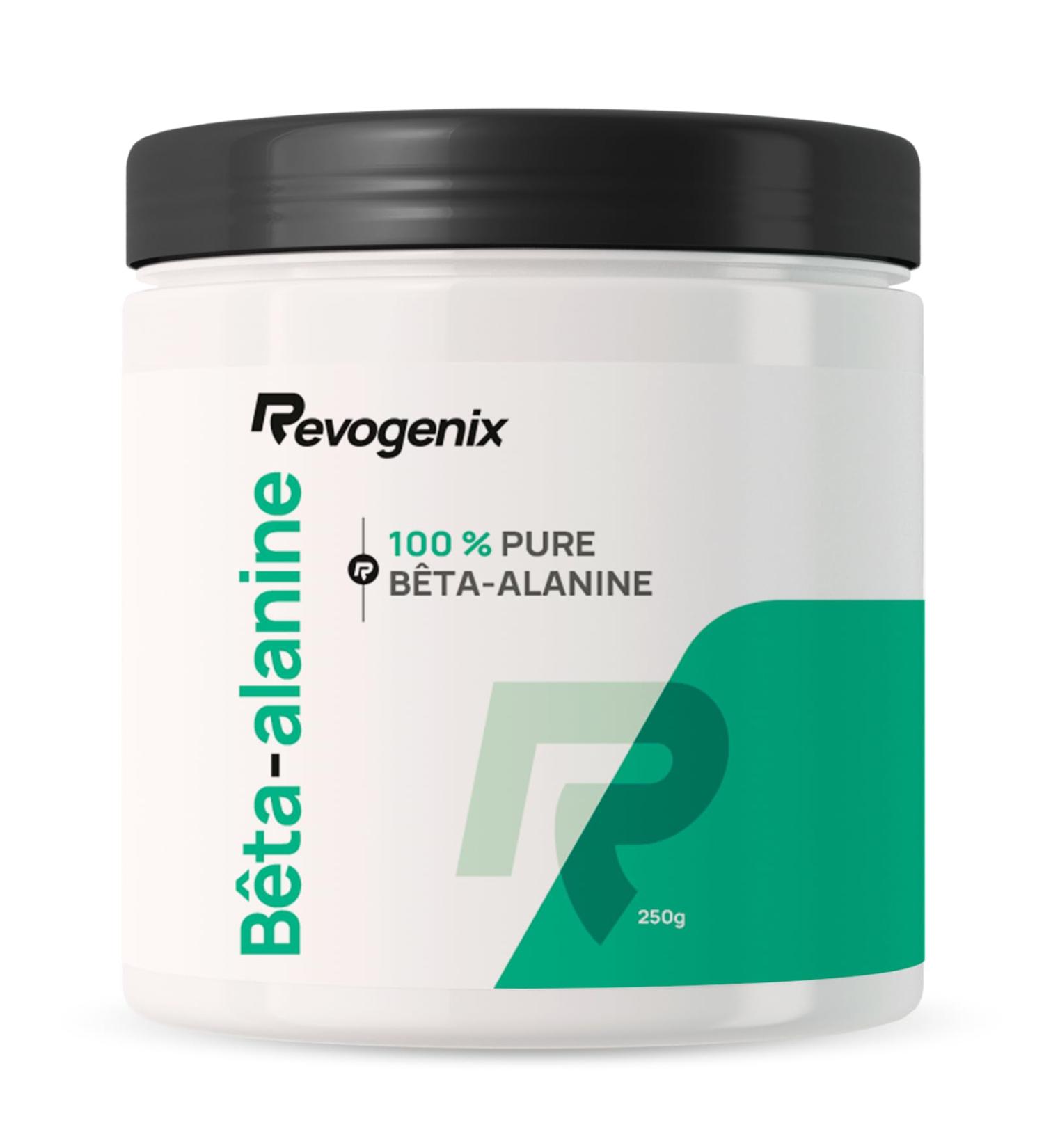 B ta-Alanine | Poudre Pr -Workout 100% Pure | 83 Portions | Booster d Entrainement | Force et Endurance | Contre les Crampes et Courbatures | Musculation et Fitness | 250g de Poudre Vegan | Revogenix - Buy Online on GoSupps.com