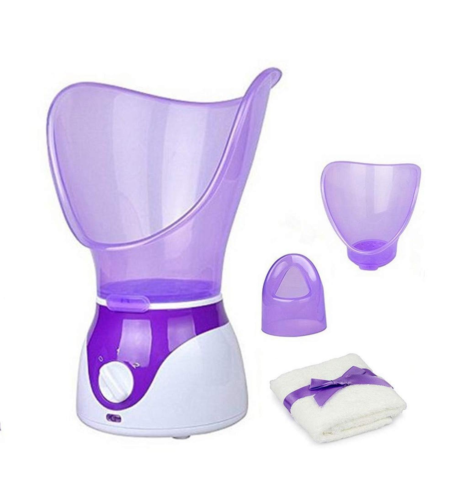 Professional Facial Steamer with Timer & Extractor - Moisturizing Spa for Sinus & Blackheads - Purple - Buy Online on GoSupps.com