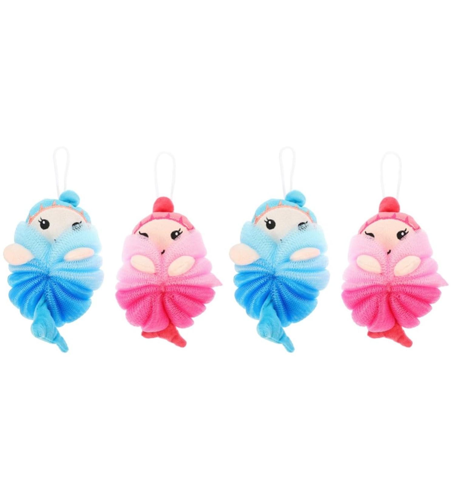 FRCOLOR 4 Pcs Kids Bath Balls - Cute Animal Shower Sponges & Exfoliating Poufs for Baby Body Wash and Cleaning - Buy Online on GoSupps.com