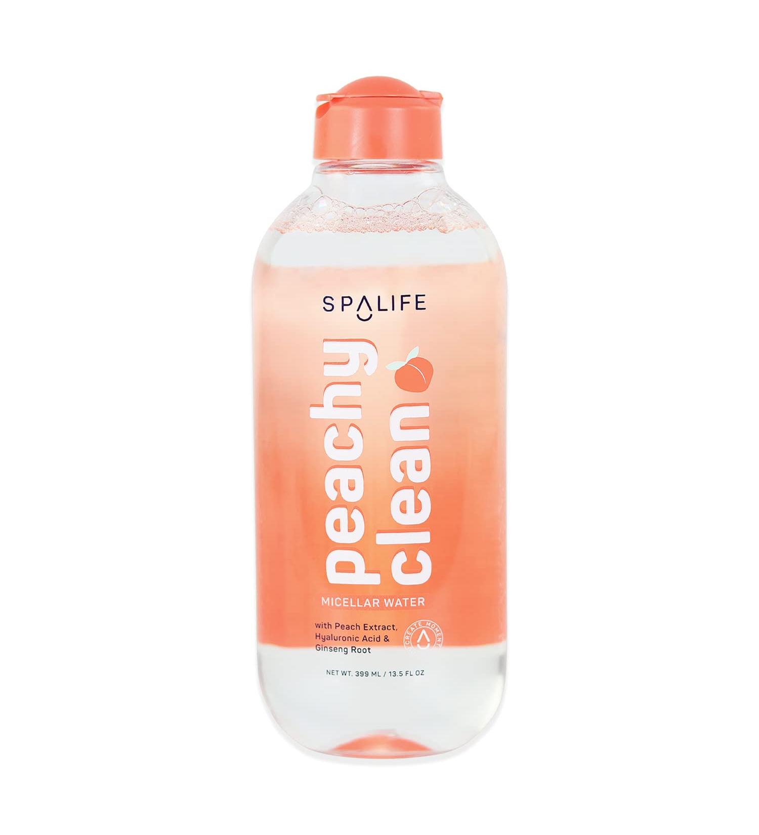Buy SpaLife Beauty Peachy Clean Micellar Cleansing Water - 13.5 fl oz | Peach Extract Hyaluronic Acid & Ginseng Root | Best International Shipping - Buy Online on GoSupps.com